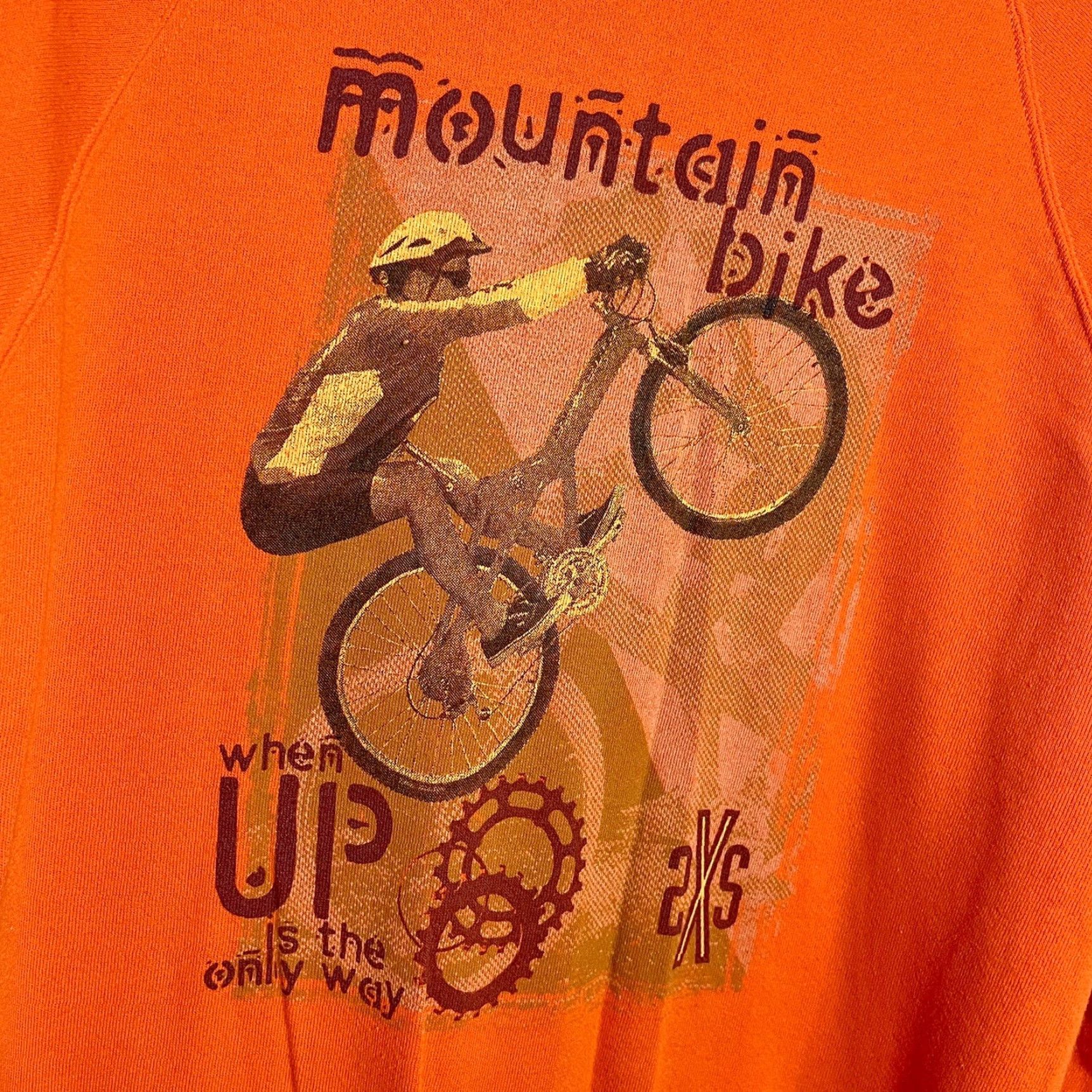 Jerzees VINTAGE JERZEES Mountain Bike Orange Crewneck Sweatshirt XL Men Size US XL / EU 56 / 4 - 2 Thumbnail