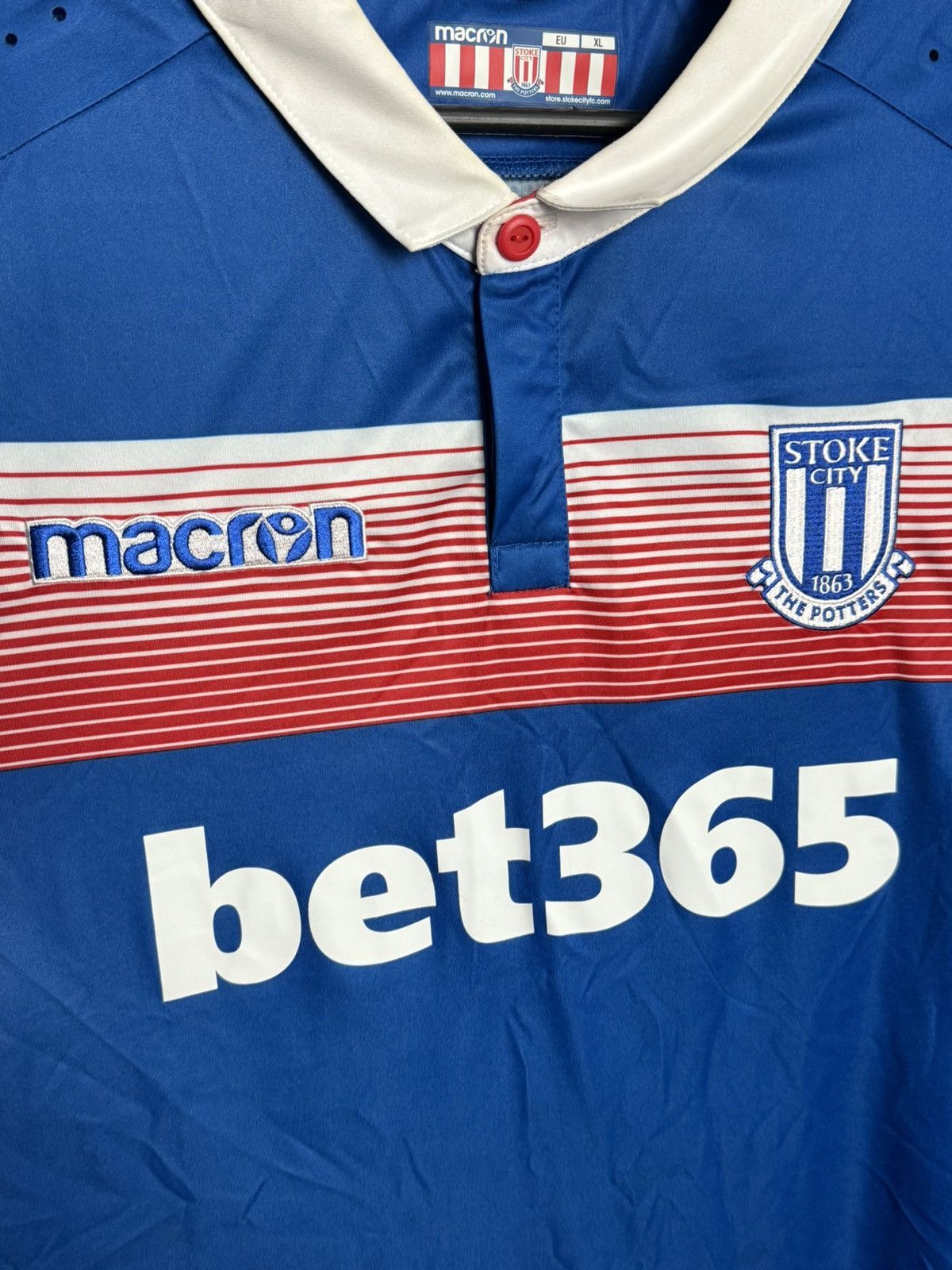Macron Stoke City 17/18 Away Football Jersey Size US XL / EU 56 / 4 - 3 Thumbnail