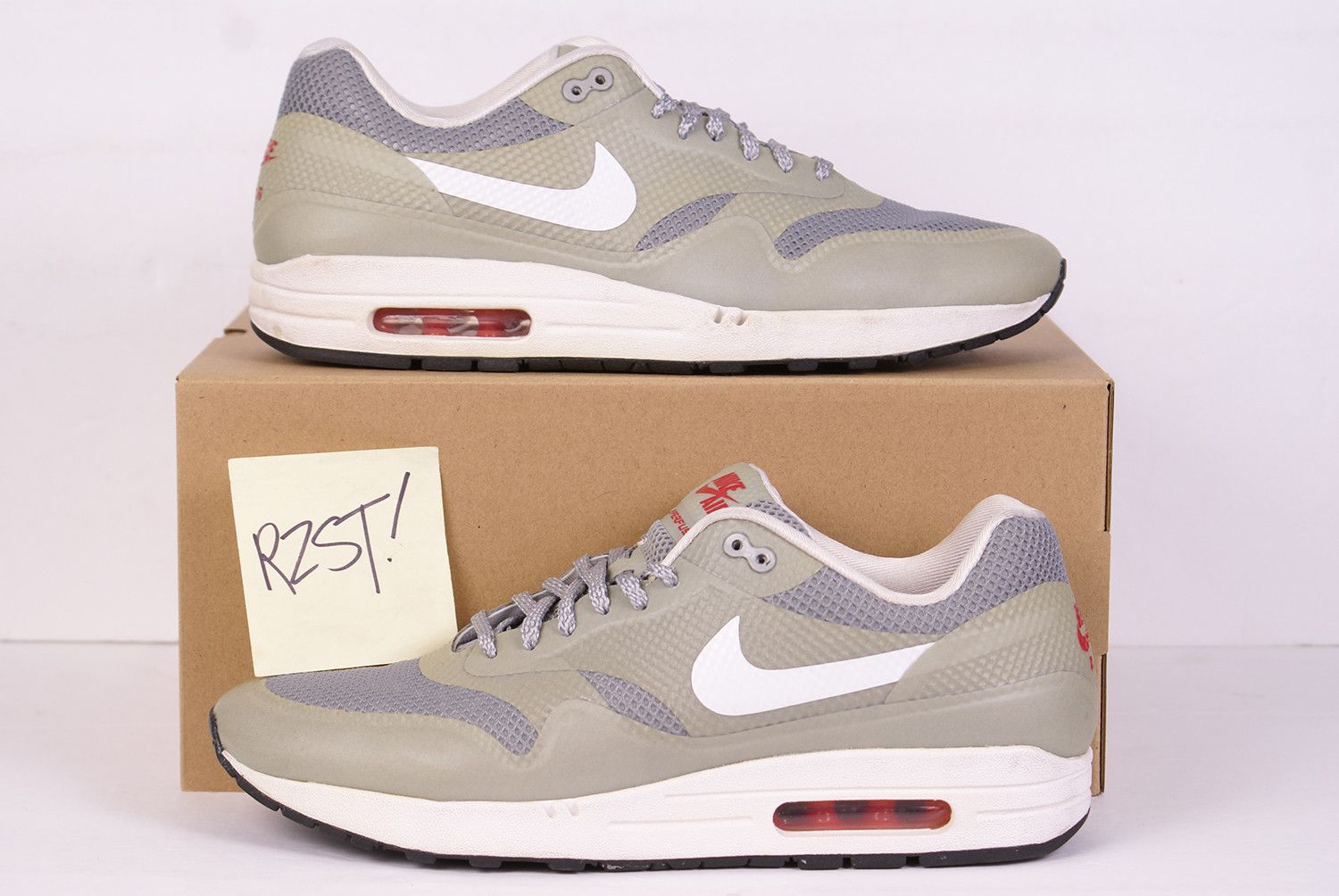 Nike 2012 Nike Air Max 1 Hyperfuse MATTE SILVER Red Black White Size US 10.5 / EU 43-44 - 1 Thumbnail