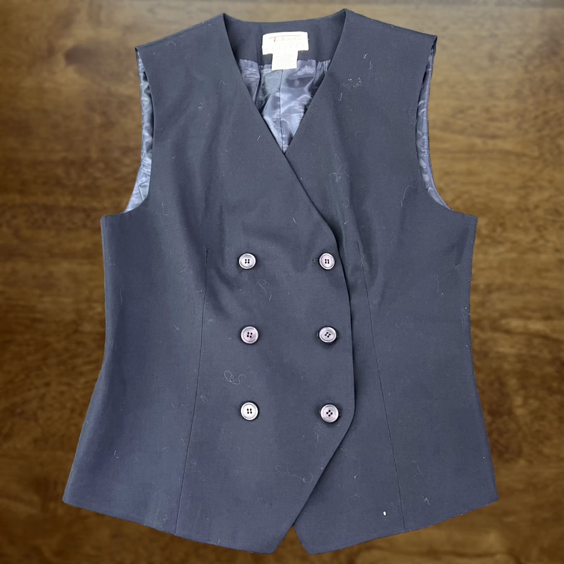 Talbots VINTAGE Talbots Vest Womens 8P Navy Wool Double Breasted Lined Career Office Vest Shirt Size M / US 6-8 / IT 42-44 - 1 Thumbnail