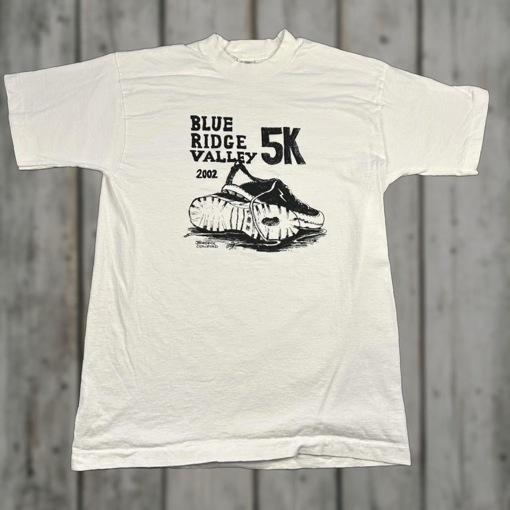Fruit Of The Loom VINTAGE Fruit of the Loom White T-Shirt Mens Large 2000s Blue Ridge Valley 5K Shirt Graphic Print"} Size US L / EU 52-54 / 3 - 1 Thumbnail