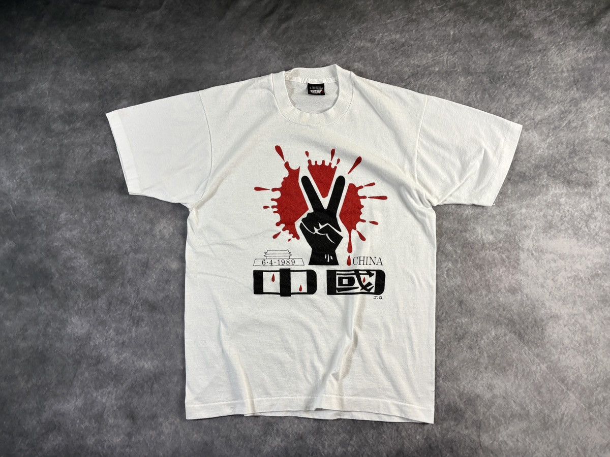 Vintage Vintage Tiananmen Square China Political Protest Tee Peace Size US M / EU 48-50 / 2 - 11 Thumbnail