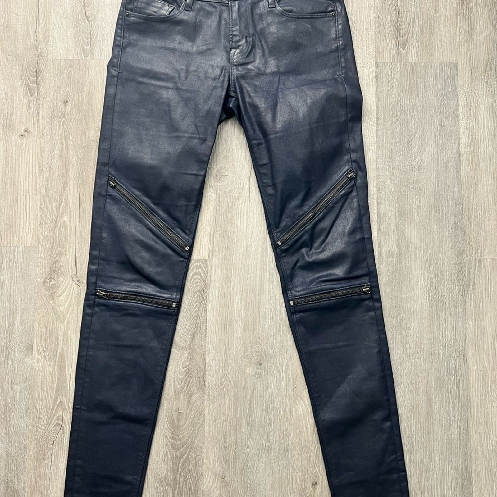 Cult Of Individuality Cult of Individuality Moto Skinny Leather Straight Jeans 27 Size 27" / US 4 / IT 40 - 5 Thumbnail