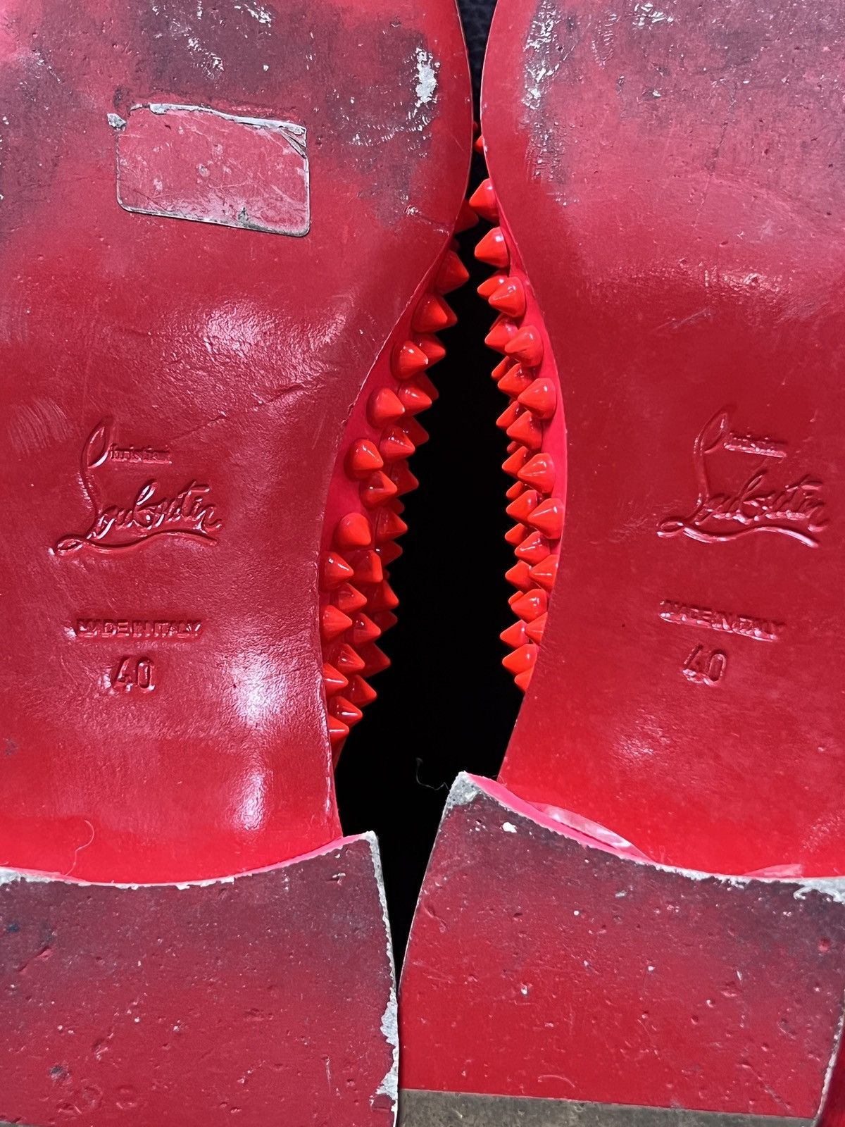 Christian Louboutin Christian Louboutin CL Red Studded Red Sole Low Top Boots Size US 7 / EU 40 - 16 Thumbnail