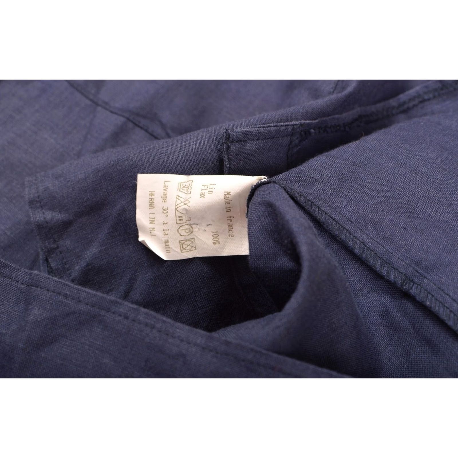 ANNE FONTAINE Anne Fontaine Paris Linen Flax Button Designer Shirt Navy Made in France Size 2 Blue Women Button-Up XS-2 Size XS / US 0-2 / IT 36-38 - 5 Thumbnail