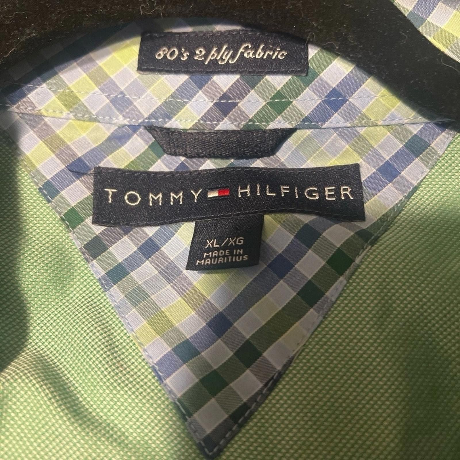 Tommy Hilfiger TOMMY HILFIGER Long Sleeve Shirt XL Green Pocket Cotton Size US XL / EU 56 / 4 - 4 Thumbnail