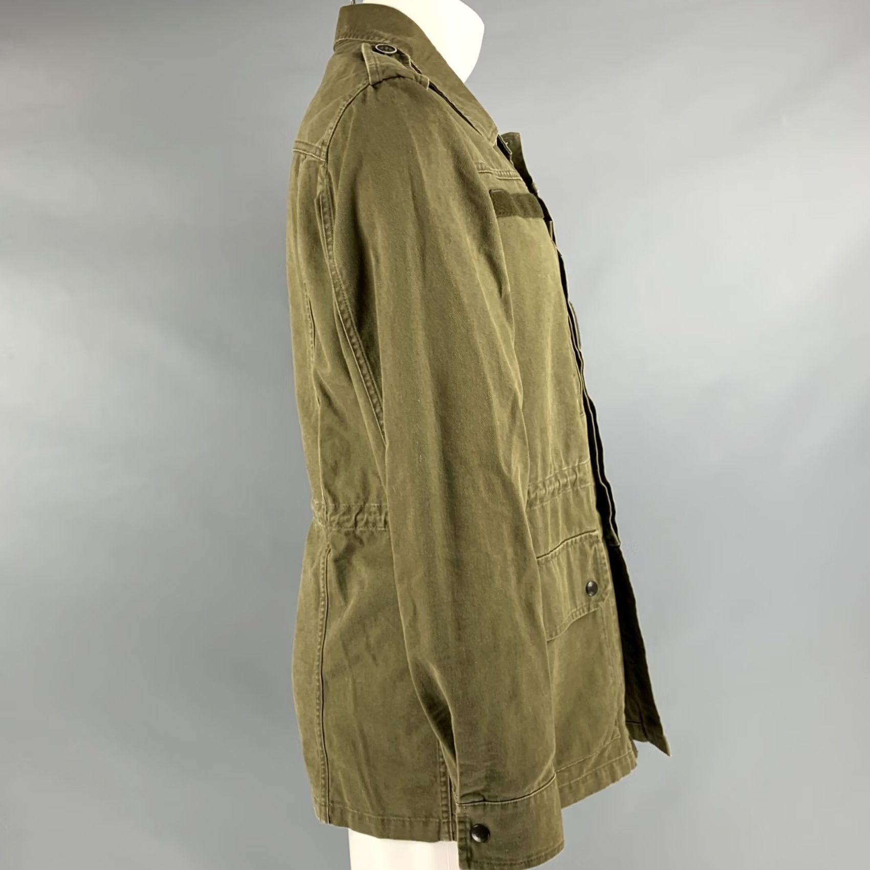 Yves Saint Laurent SAINT LAURENT Utility Jacket Size 38 Khaki Cotton Ramie Size US XXS / EU 40 - 2 Thumbnail
