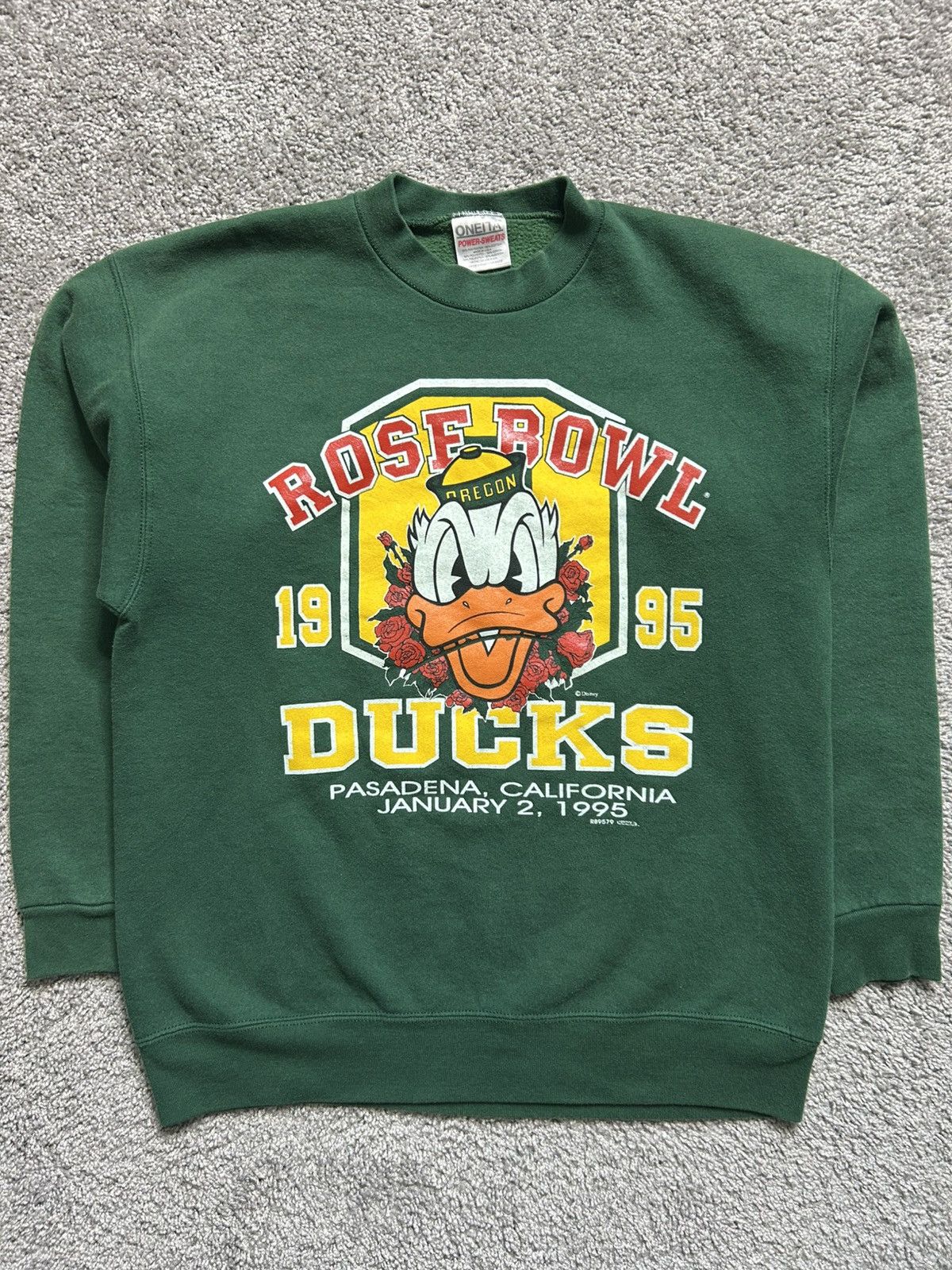 Vintage 90s Rose Bowl Oregon Ducks Sweatshirt Oneita 1995