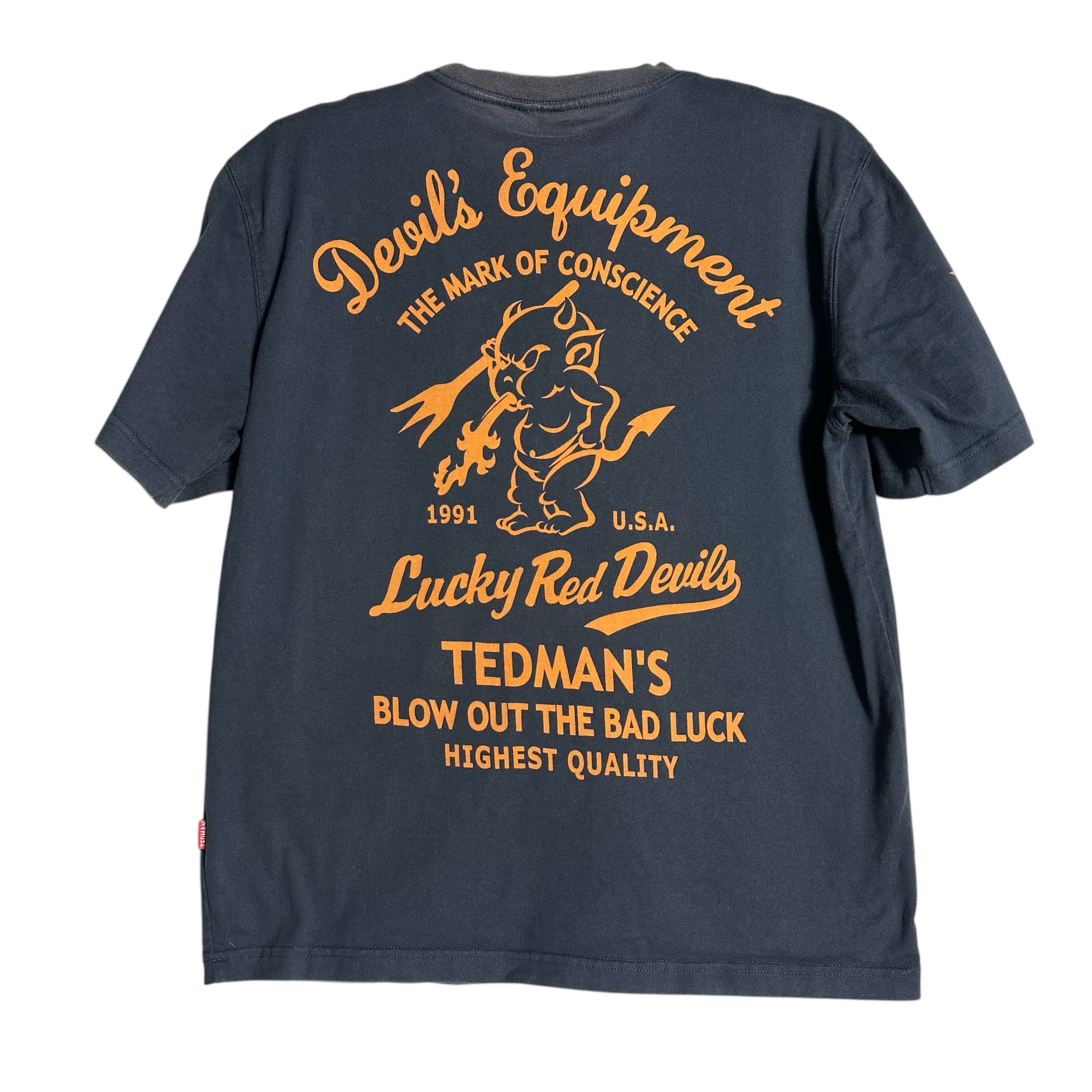 Japanese Brand × Tedman × Vintage 🔥RARE🔥Vintage Tedman Lucky Red Devils T-shirt Size US L / EU 52-54 / 3 - 1 Thumbnail