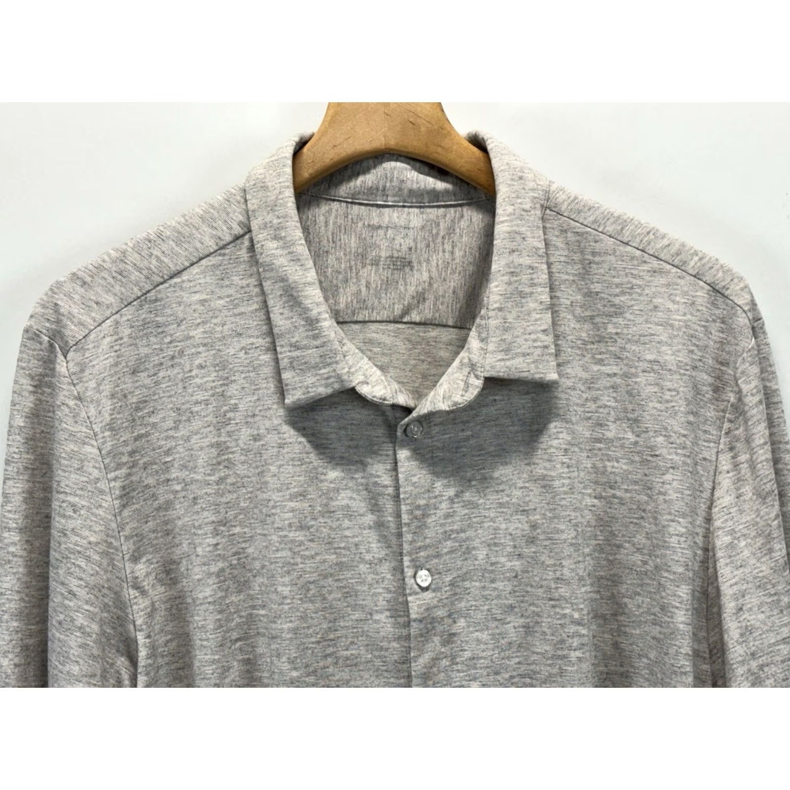Vintage Ministry Of Supply Shirt Mens 2XL Dress Shirt Long Sleeve Merino Composite Breathable Moisture Wicking Stretch Solid Gray Size 48R - 2 Thumbnail