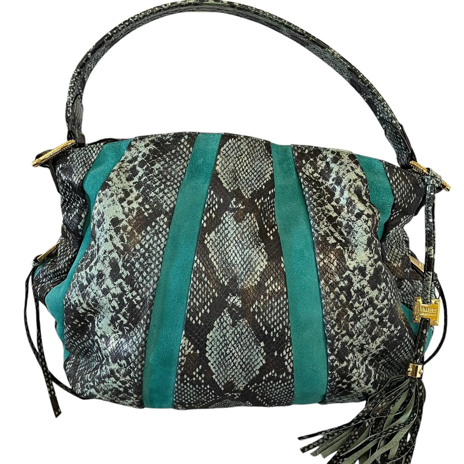 Other Aimee Kestenberg Tuscany Cobra Print Leather Suede Hobo Size ONE SIZE - 1 Thumbnail