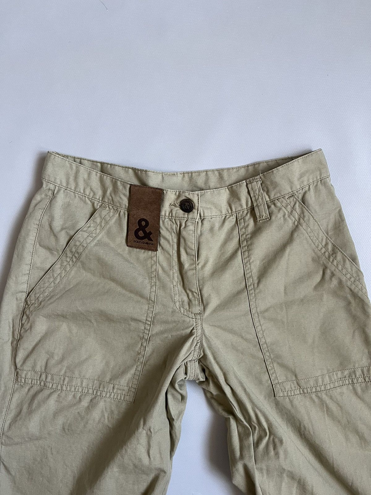Dolce & Gabbana Dolce & Gabbana Women Beige Buckle Back Pocket Pants Size 28" / US 6 / IT 42 - 2 Thumbnail