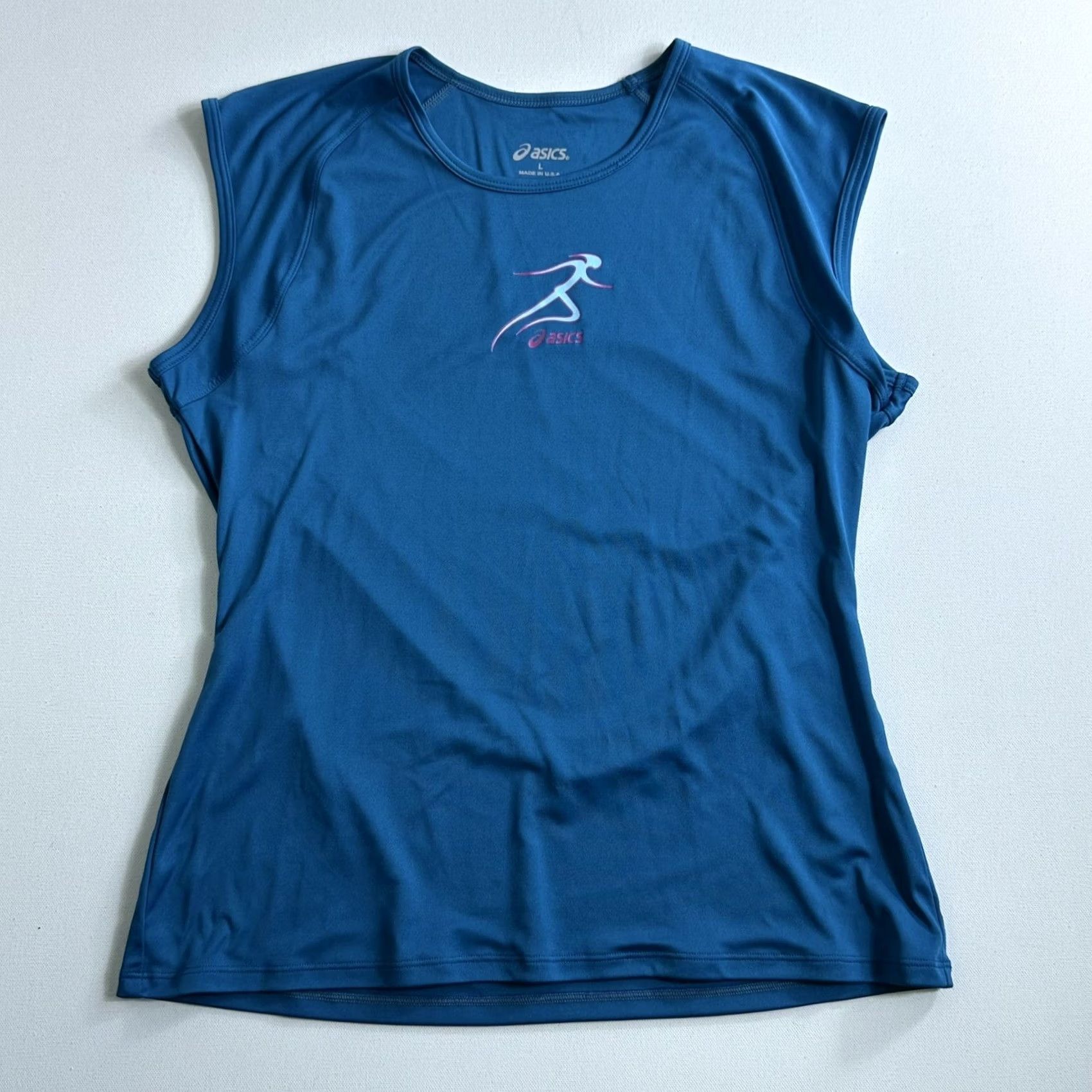 Asics ASICS Womens Short Sleeve Running T Shirt Light Blue Large UPF 50+ Active Train Shirt Women Size L / US 10 / IT 46 - 2 Thumbnail