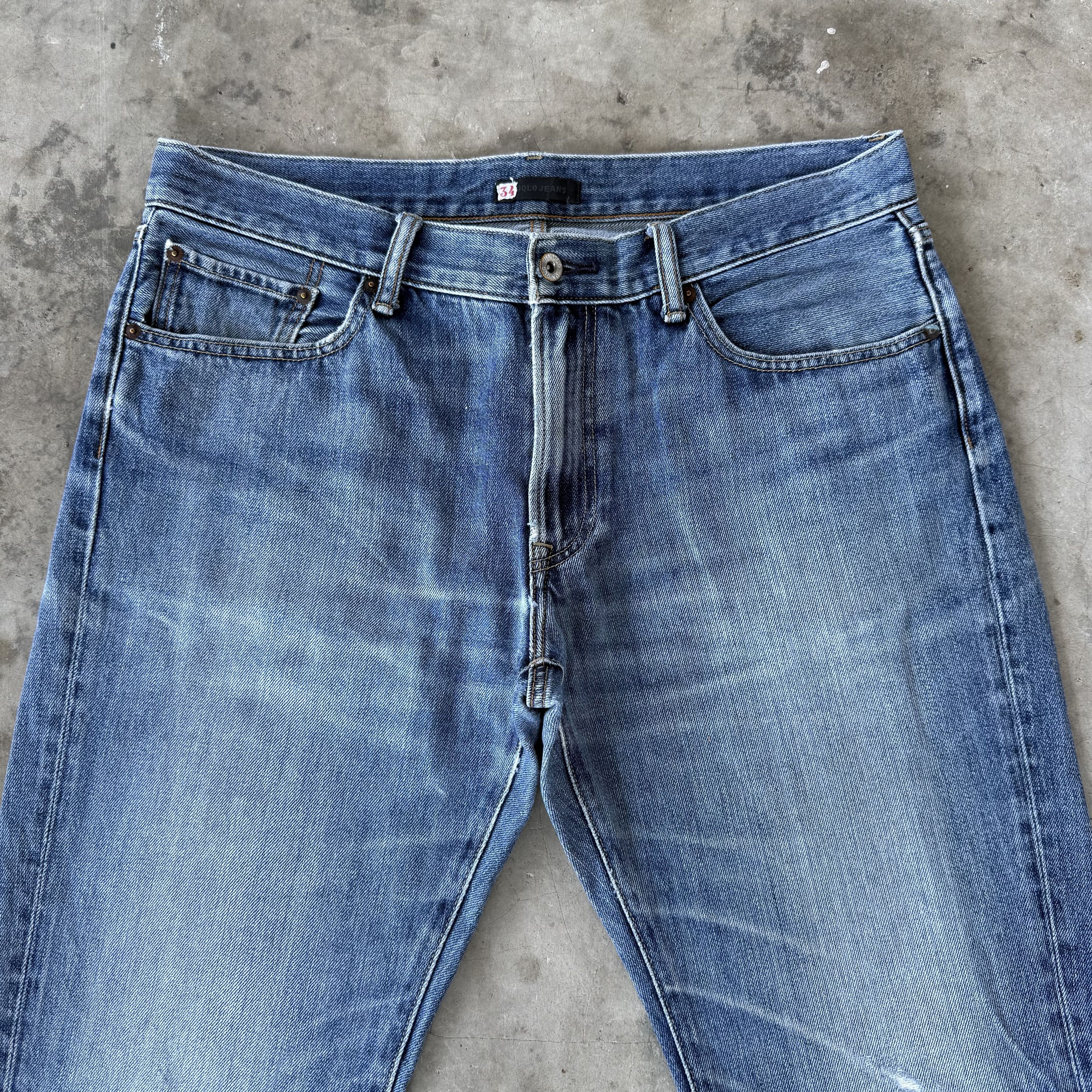 Japanese Brand W37x33 Vintage Japanese Stone Wash Faded Denim Jean Size US 37 - 3 Thumbnail