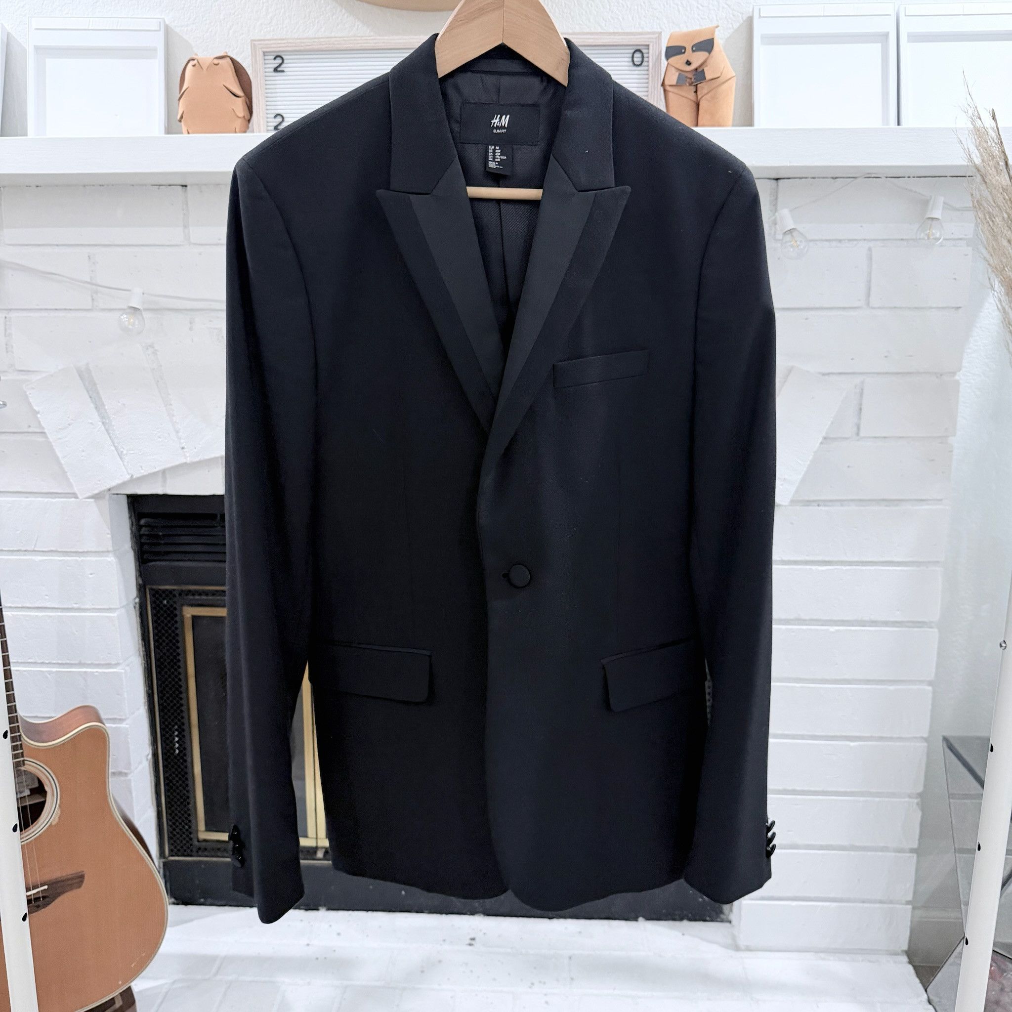 H&M H&M Slim Fit Black Tuxedos Suit Set - 40R / 33R Size 40R - 2 Thumbnail