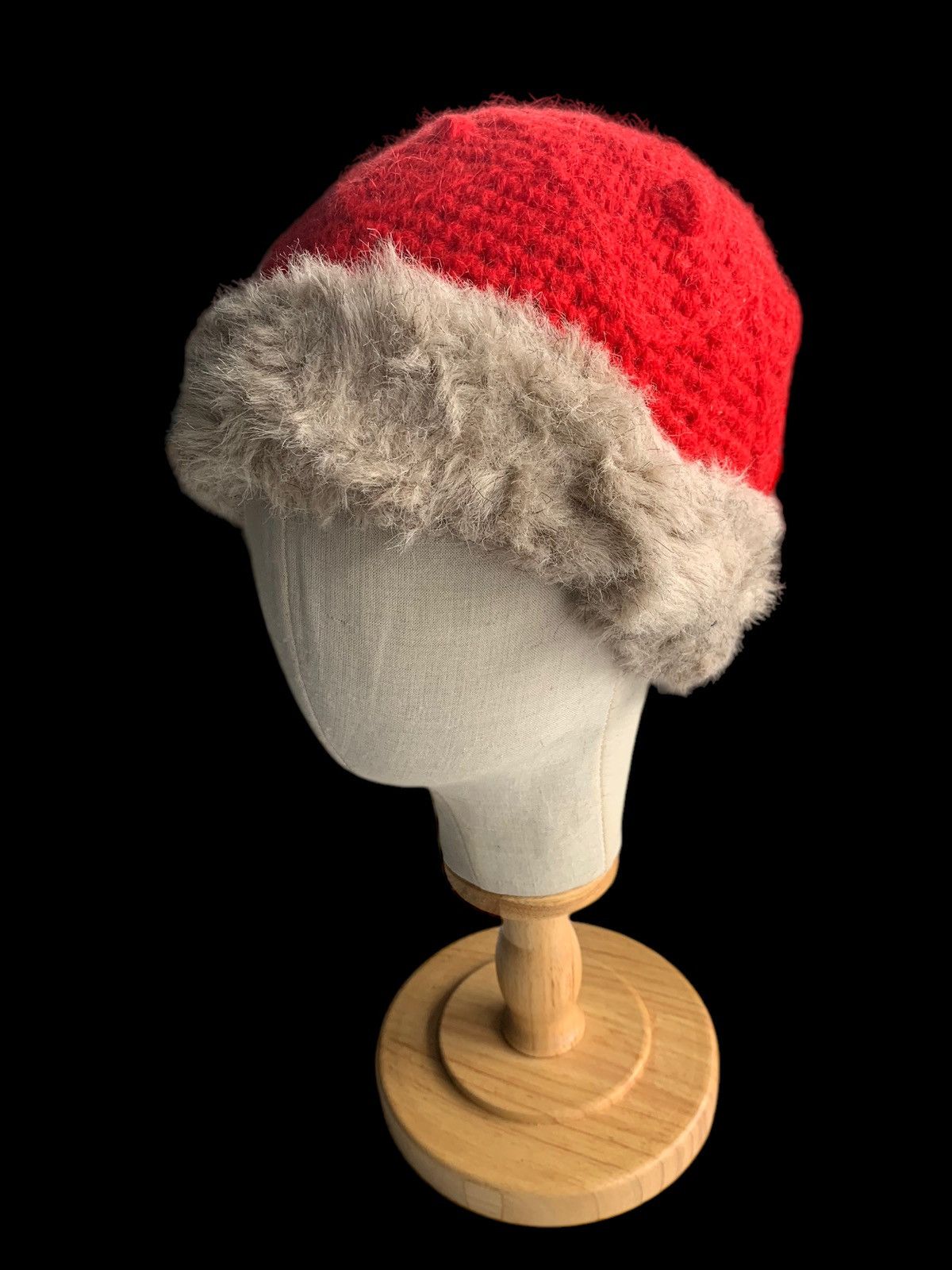 Japanese Brand × Kapital × Vintage Crochet Knitted Fur Hairy Rare Beanie Hats☠️ Size ONE SIZE - 4 Thumbnail