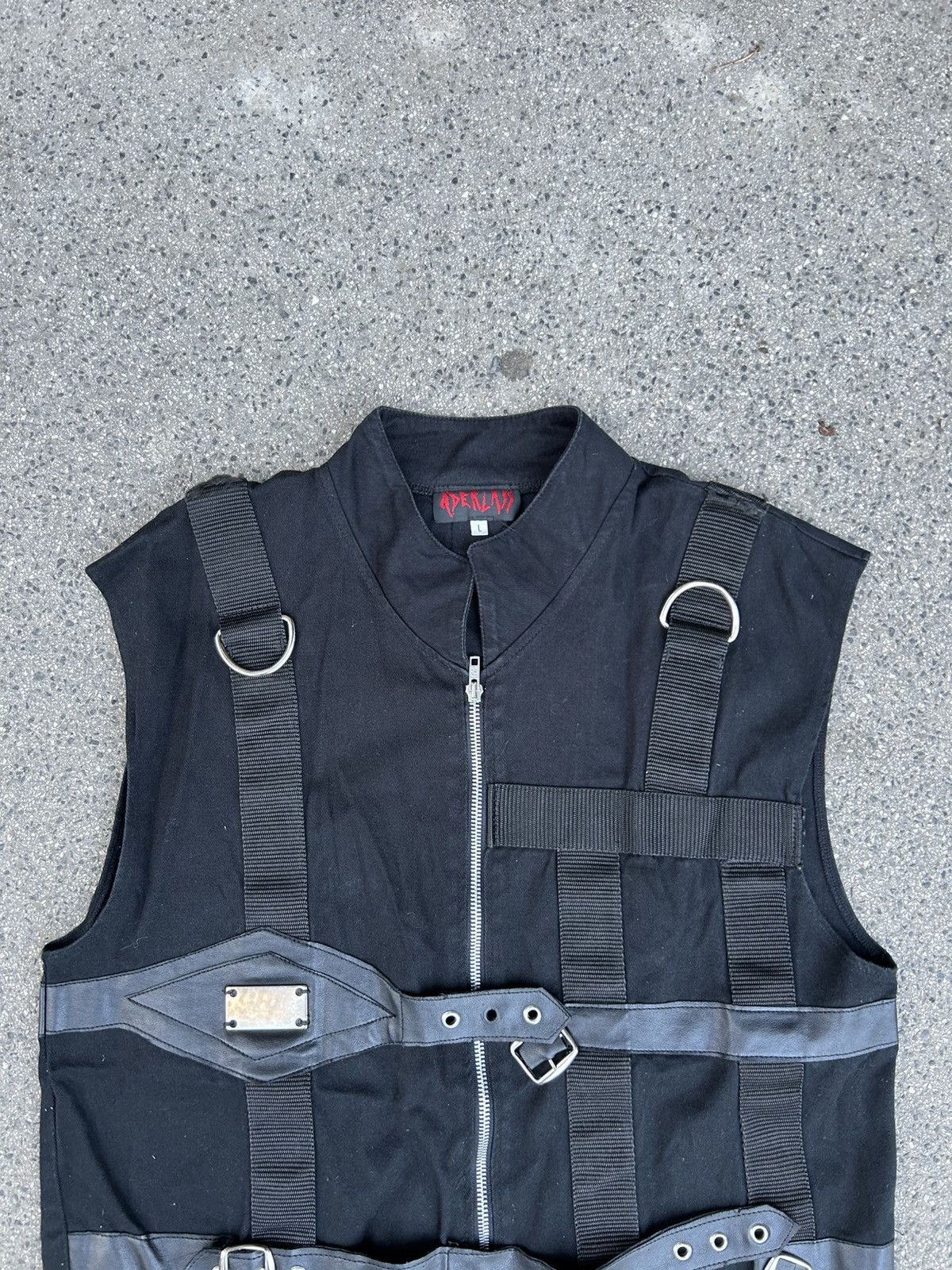 Vintage Avant Garde Aderlass black Vest with belts and metal inserts Size US L / EU 52-54 / 3 - 2 Thumbnail