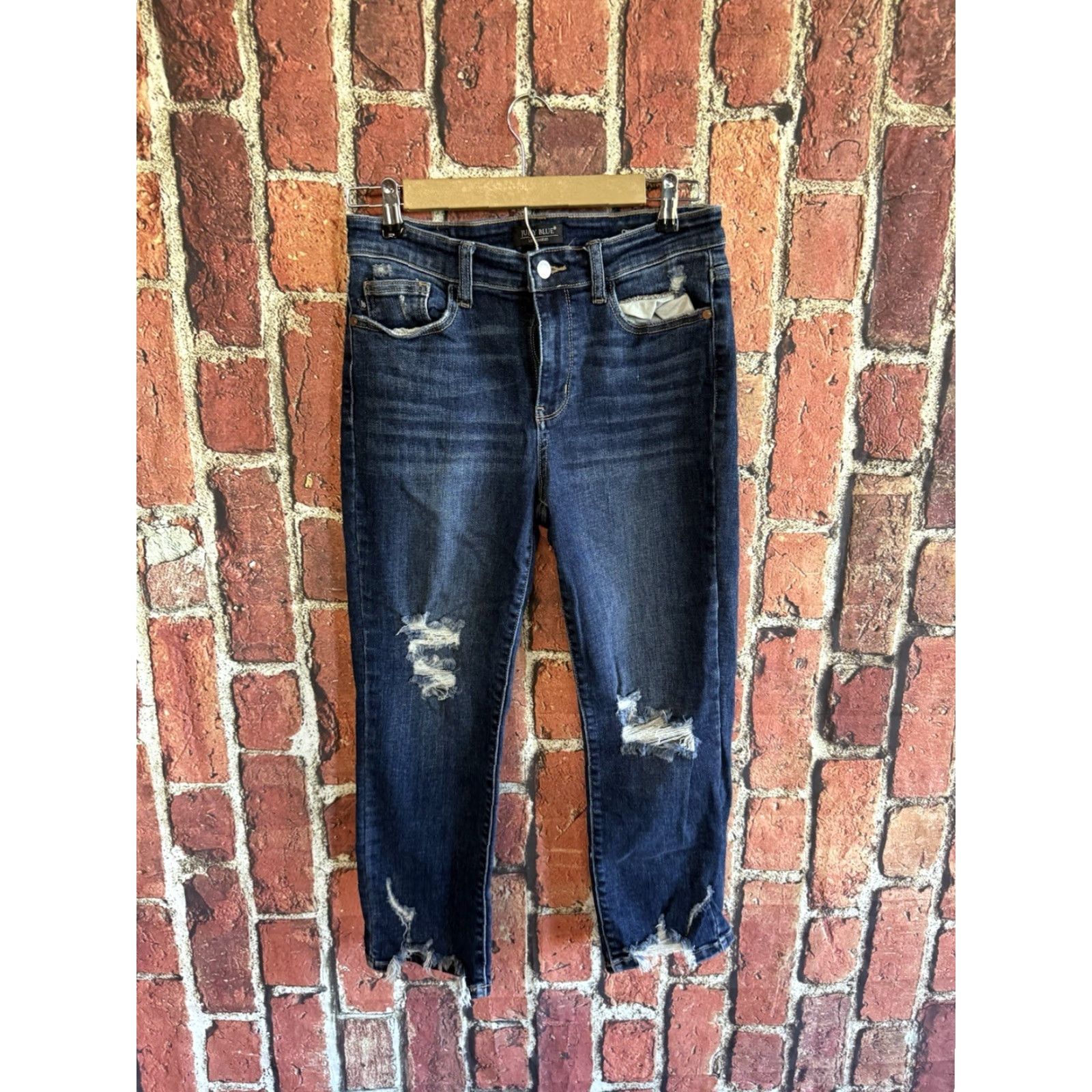 Vintage Judy Blue Jeans Womens Cropped Denim Blue 7/28 Size 7/28 Size 28" / US 6 / IT 42 - 2 Thumbnail