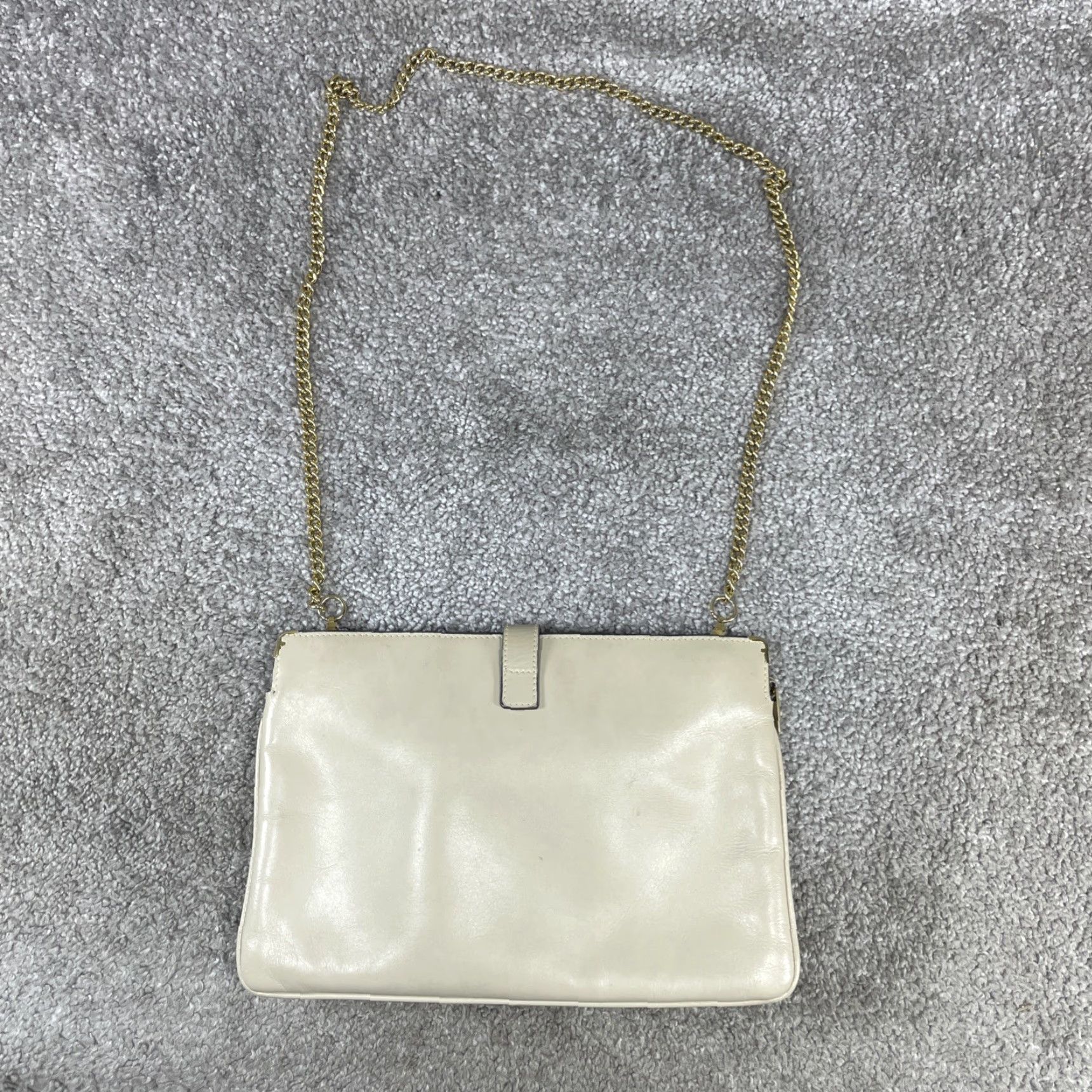 Salvatore Ferragamo SALVATORE FERRAGAMO VINTAGE Shoulder Bag Womens Medium White Leather Chain Strap Zip Closure Casual Outdoor Size ONE SIZE - 4 Thumbnail