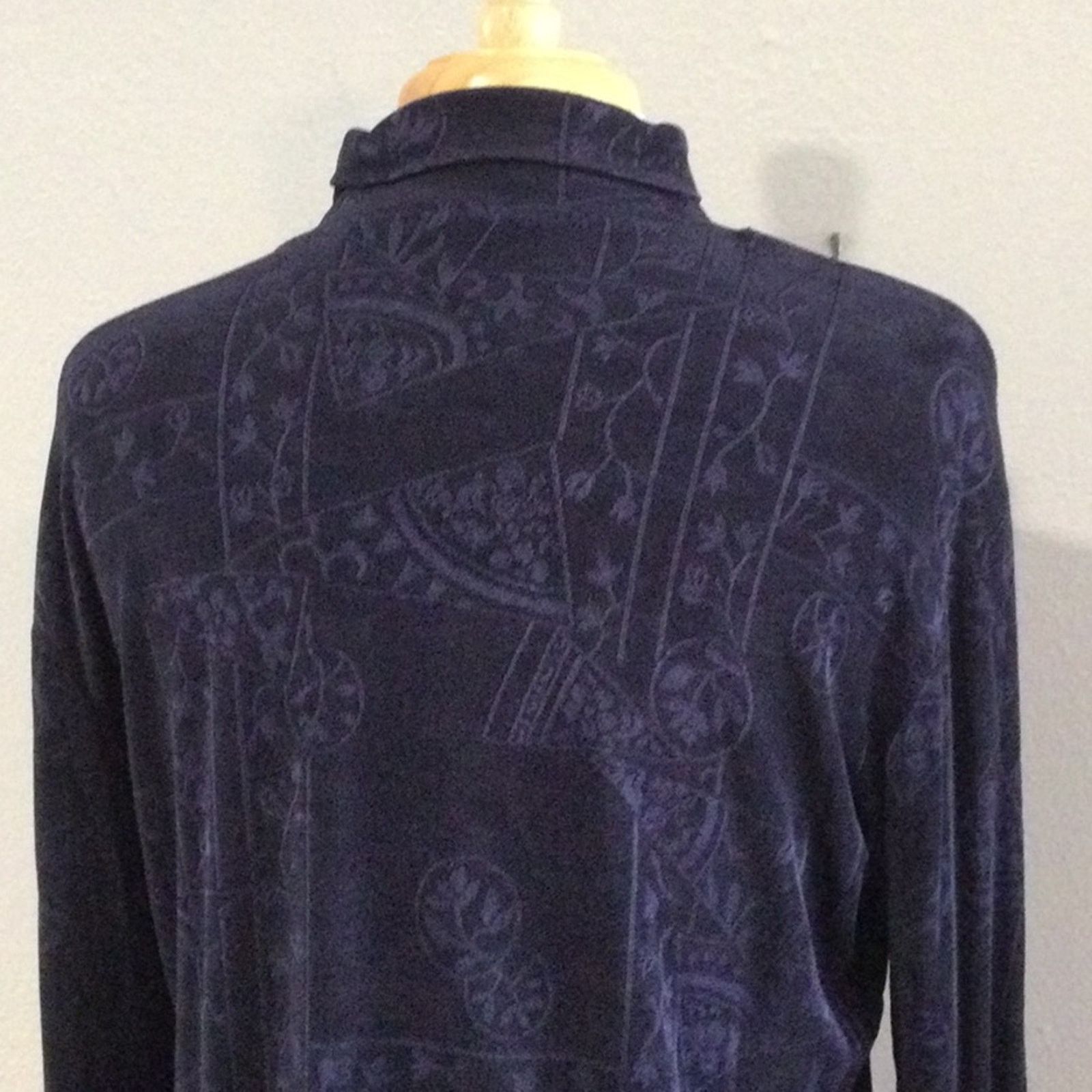 Chicos Chico's Travelers Navy Floral Long Sleeve Pullover 3/XL/16 Size XL / US 12-14 / IT 48-50 - 9 Thumbnail
