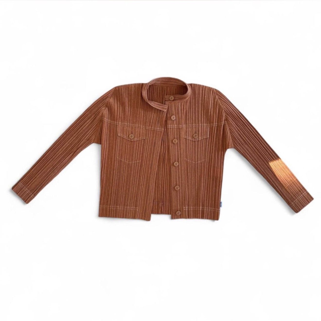 Issey Miyake Pleats Please Issey Miyake Pleated Cardigan Jacket Rust Size M / US 6-8 / IT 42-44 - 1 Thumbnail
