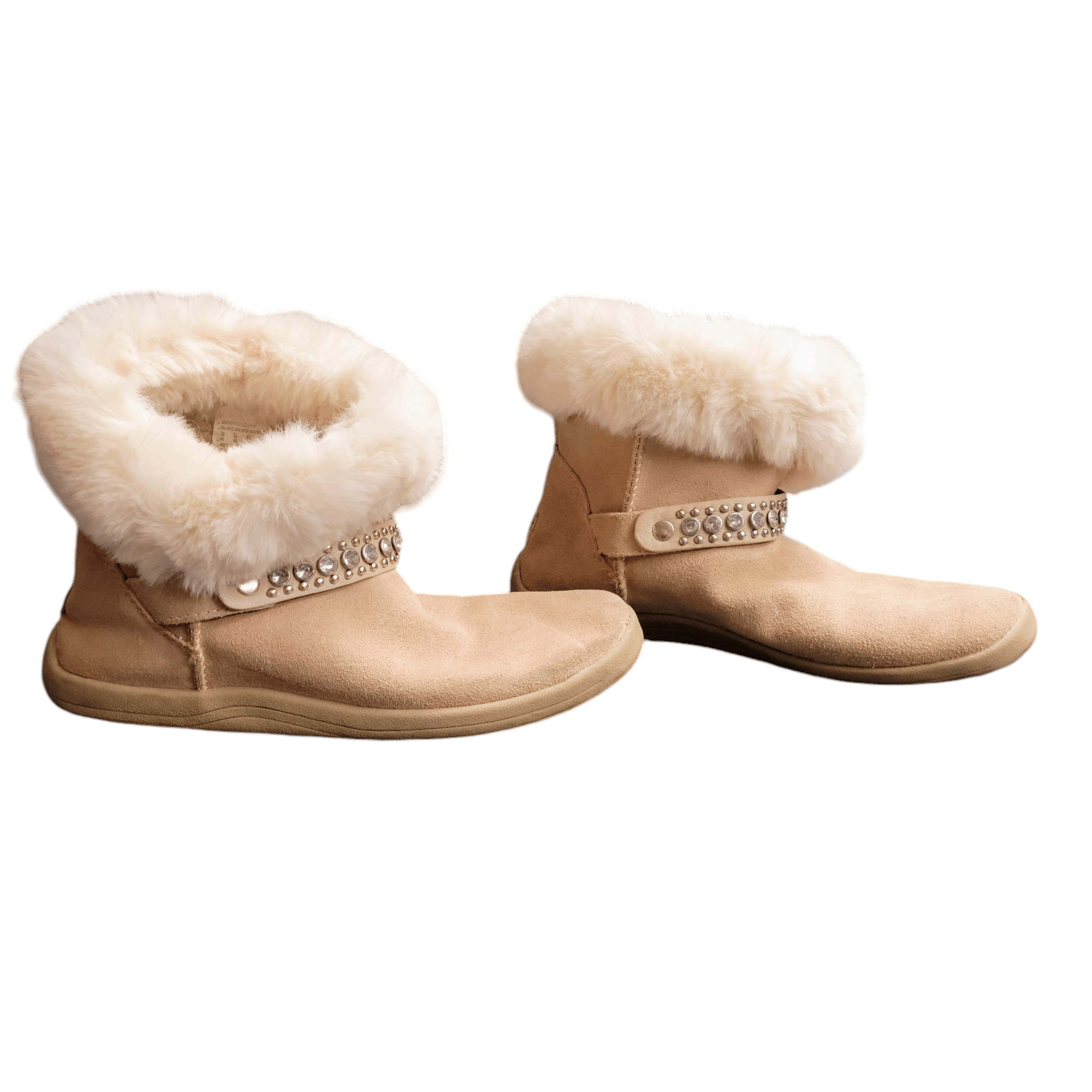 NBDN Nobrandedon Canyon River Blues Tan Seude Rhinestone Soft Winter Booties Size US 8 / IT 38 - 6 Thumbnail