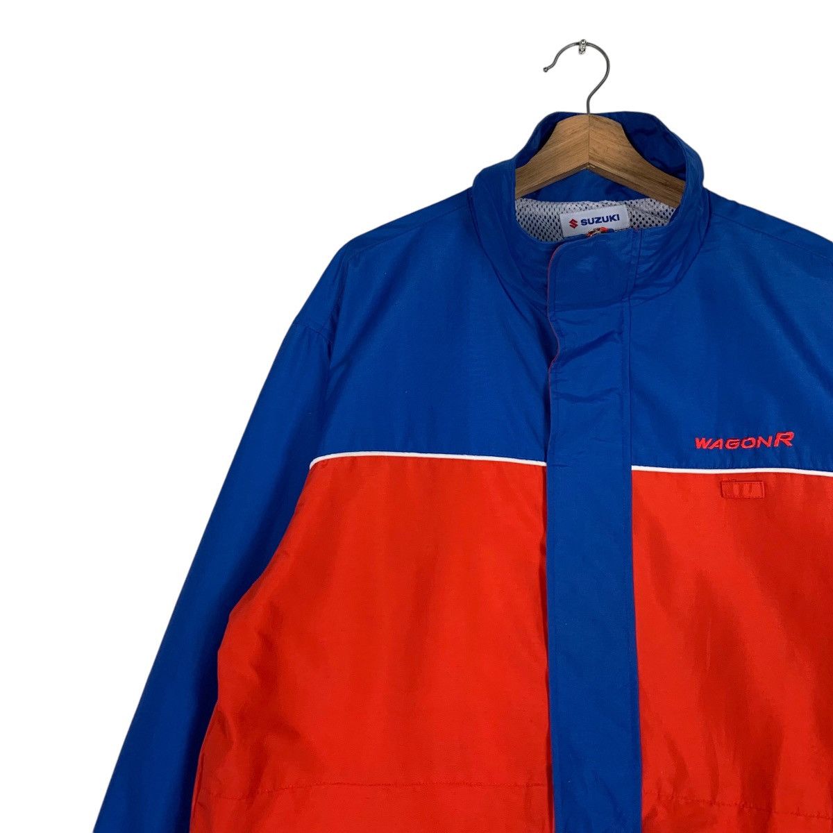 Vintage SUZUKI WAGON R Red Blue Coloblock Jacket #1272-C57 Size US L / EU 52-54 / 3 - 8 Thumbnail