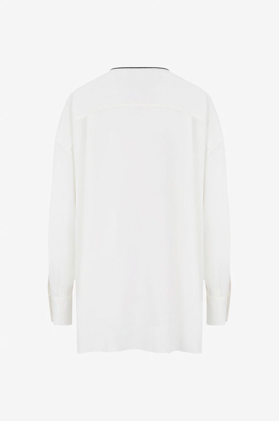 Brunello Cucinelli o1y0825 Silk Top in White Size S / US 4 / IT 40 - 2 Thumbnail