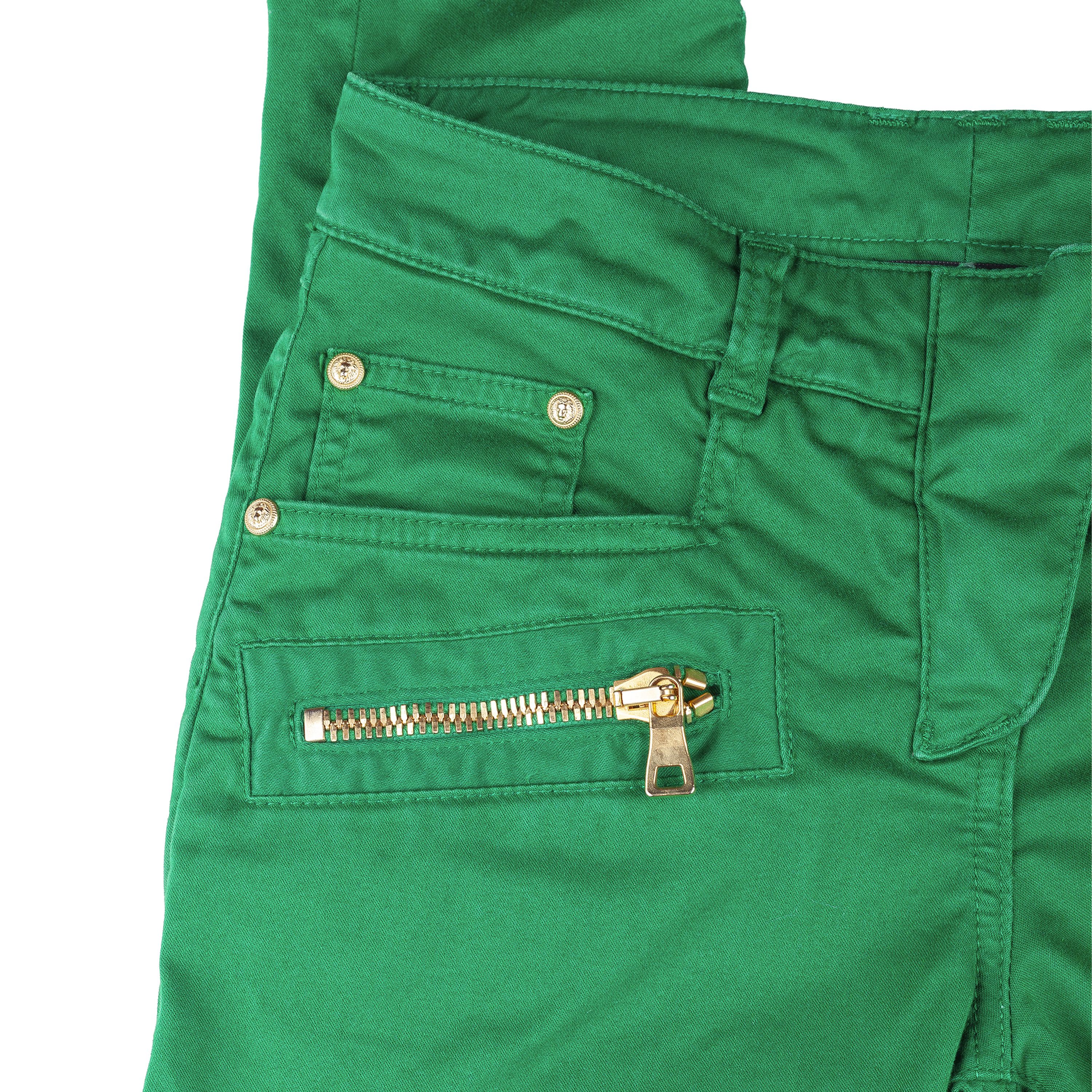 Balmain Balmain Paris Vivid Green Biker Skinny Jeans Size 25" / US 0 / IT 36 - 8 Thumbnail