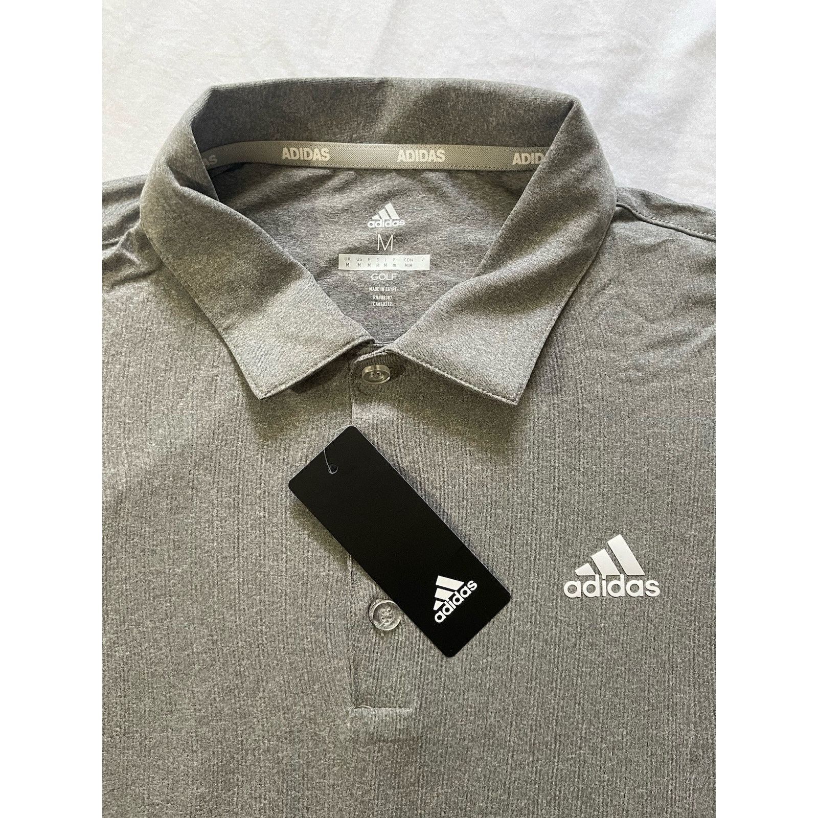 Adidas NEW Adidas Golf Men M Heather Gray Performance Polo Shirt Size US M / EU 48-50 / 2 - 2 Thumbnail