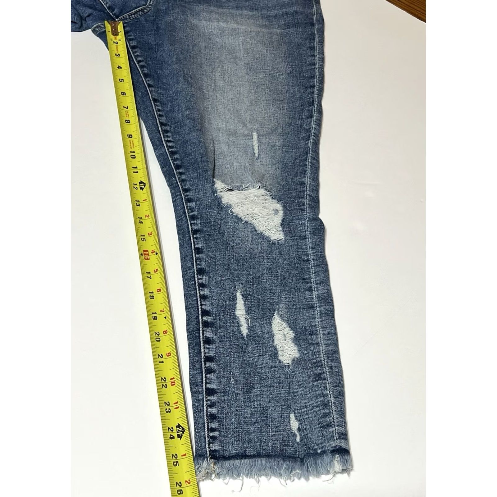 BKE BKE Payton Jeans Universal Fit Mid Rise Ankle Skinny 38 Blue Distressed Stretch Denim 5-Pocket Womens Slim Regular Size Type Jeans Size 26" / US 2 / IT 38 - 5 Thumbnail