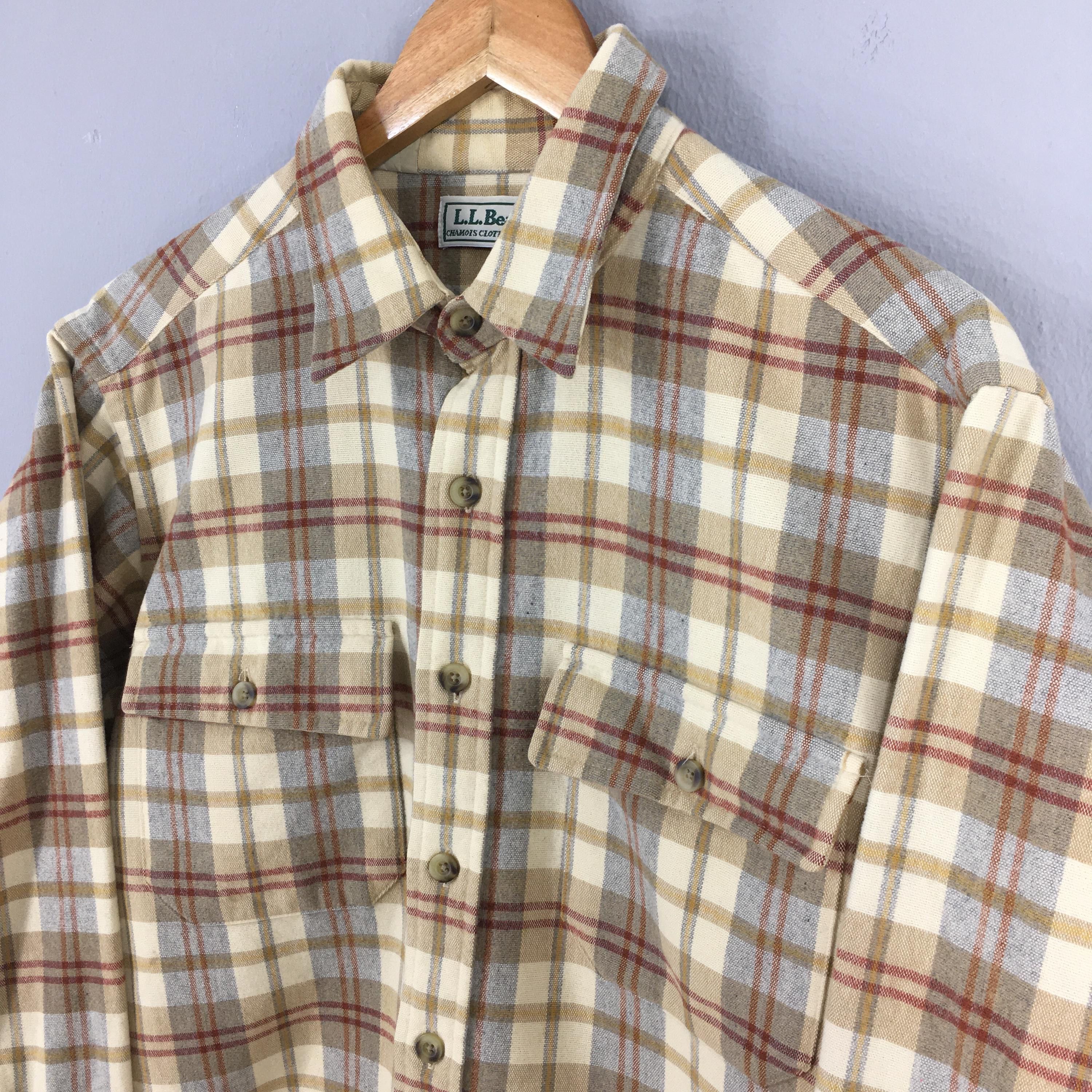 Flannel × L.L. Bean Vintage LL Bean Flannel Checkered Shirt Men Large Size US L / EU 52-54 / 3 - 3 Thumbnail