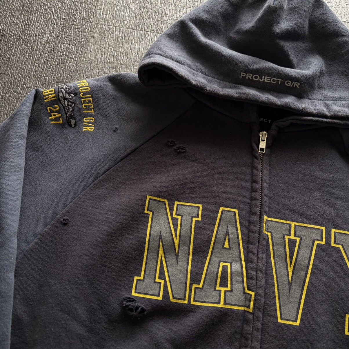 PROJECT G/R RECONSTRUCTED FOLDED ZIP HOODIE - NAVY size 1 stk Size US S / EU 44-46 / 1 - 2 Thumbnail