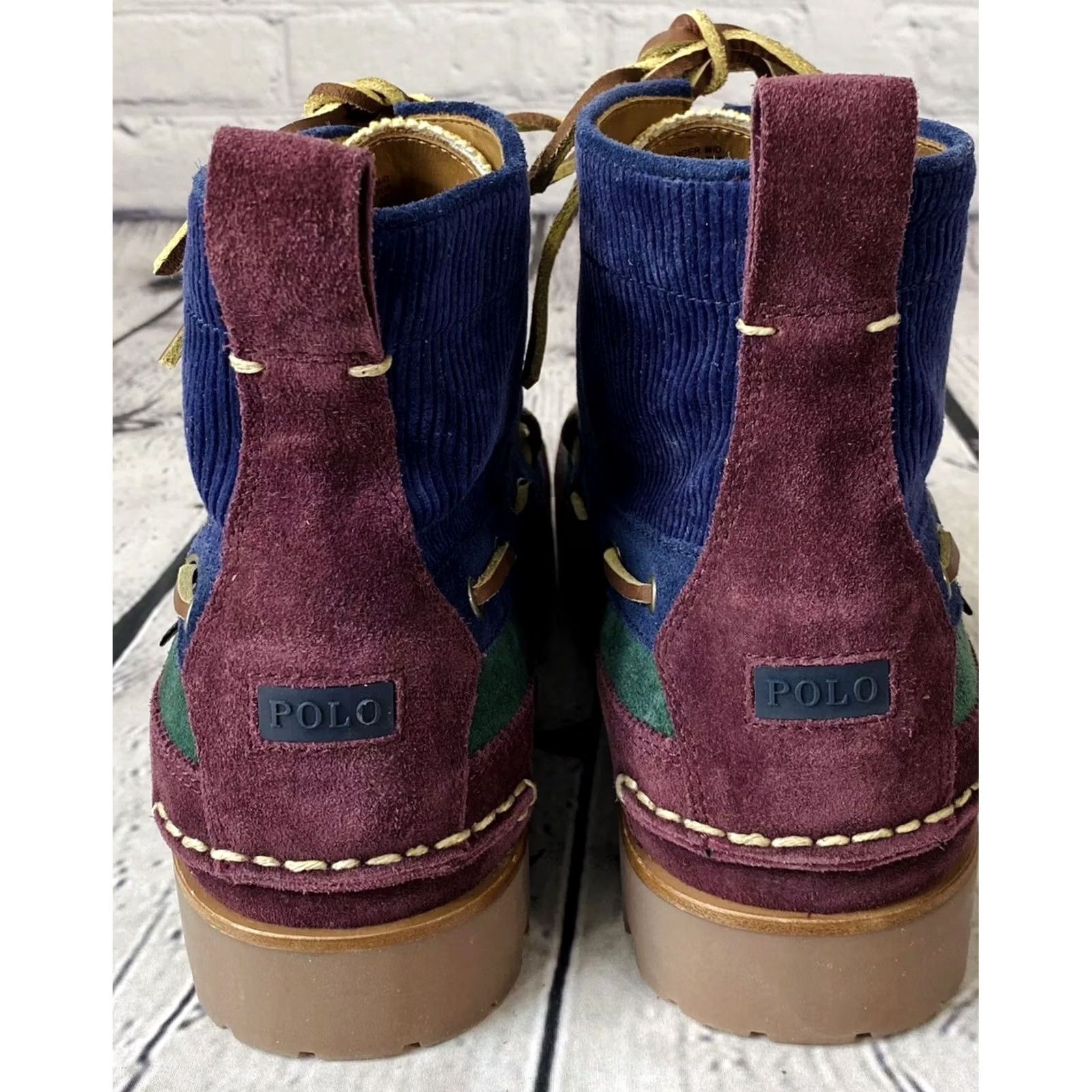 POLO Ralph Lauren Country Ranger MID Color Block Boots Mns Sz 11 Suede Corduroy POLO Ralph Lauren Country Ranger Boots Chukka Suede Corduroy  main image 2