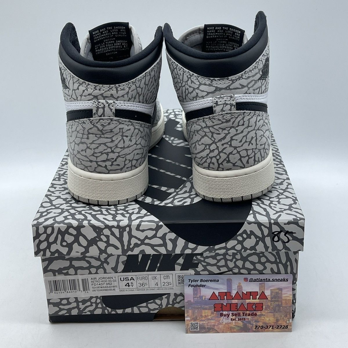 Jordan Brand Air Jordan 1 high white cement Size US 4.5 / IT 34.5 - 3 Thumbnail