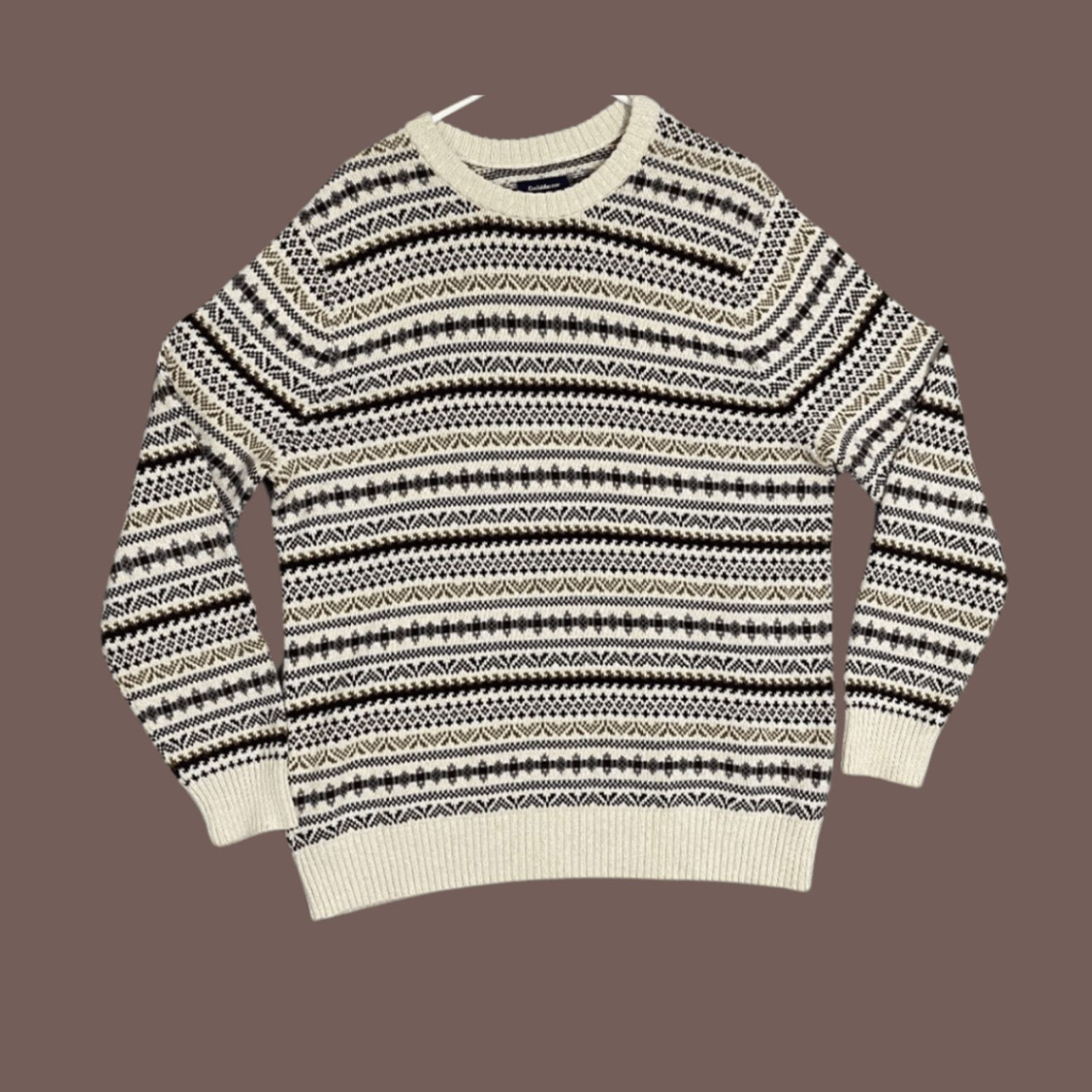 Croft & Barrow VTG Fair Isle Sweater Croft & Barrow Cream Grandpacore Size US L / EU 52-54 / 3 - 1 Thumbnail