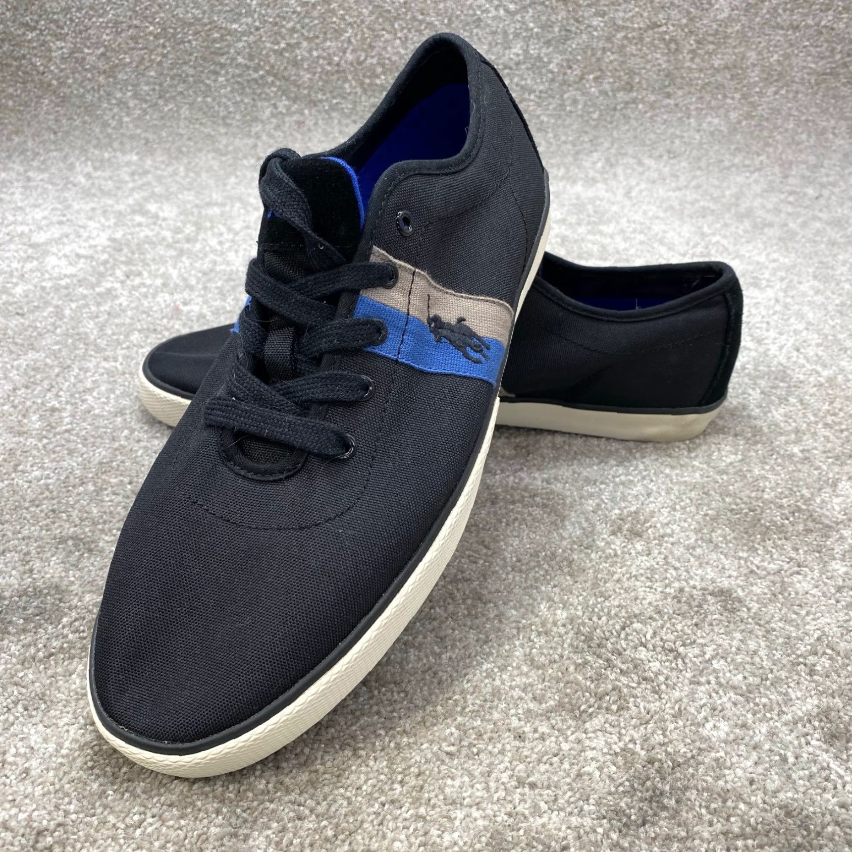 Ralph Lauren Ralph Lauren Polo Halford Sneakers Men 12D Canvas Suede Trim Blue Casual Shoes Size US M / EU 48-50 / 2 - 2 Thumbnail