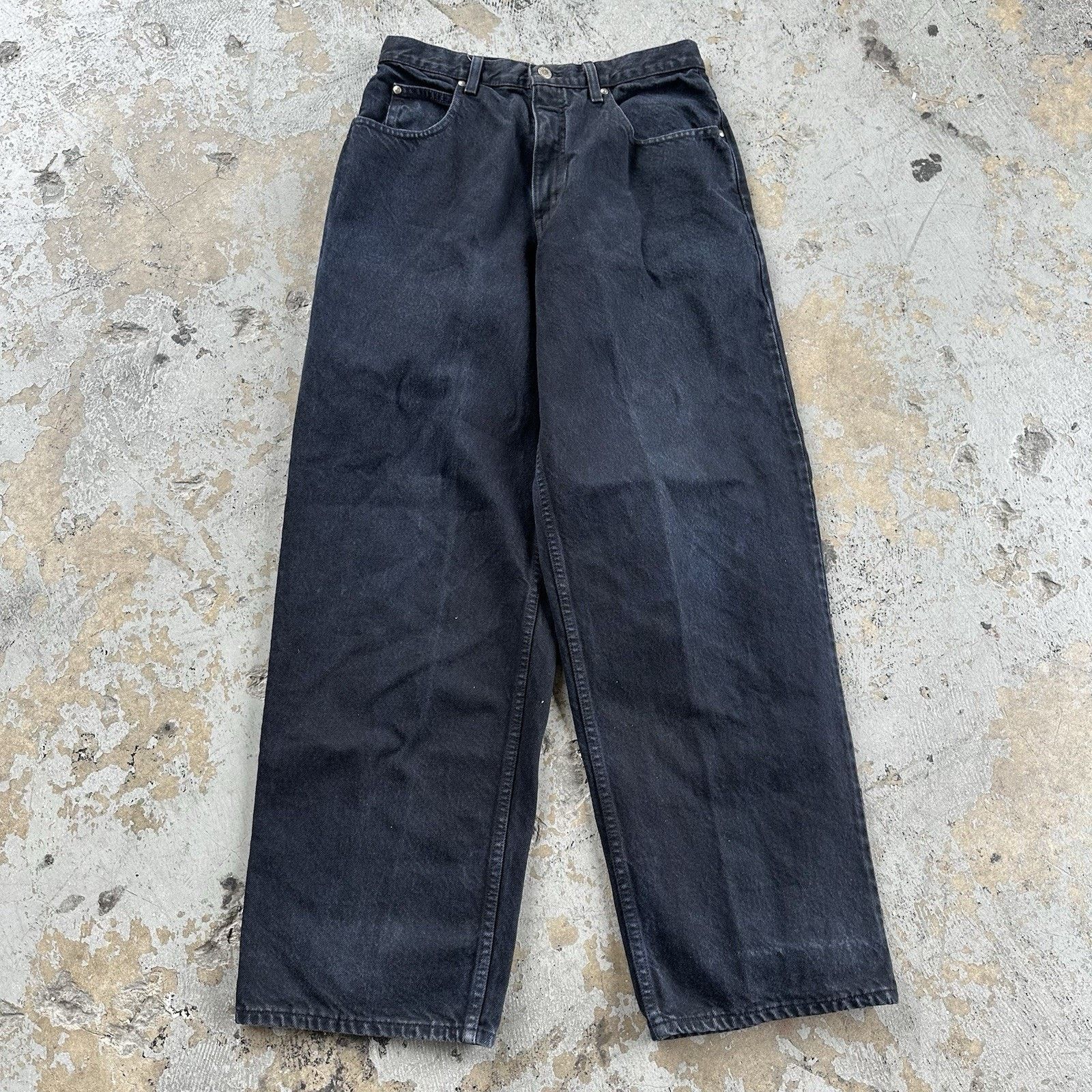 Anchor Blue × Vintage Vintage Anchor Blue Beyond Baggy Black Denim Jeans 32x30 Size US 32 / EU 48 - 1 Thumbnail