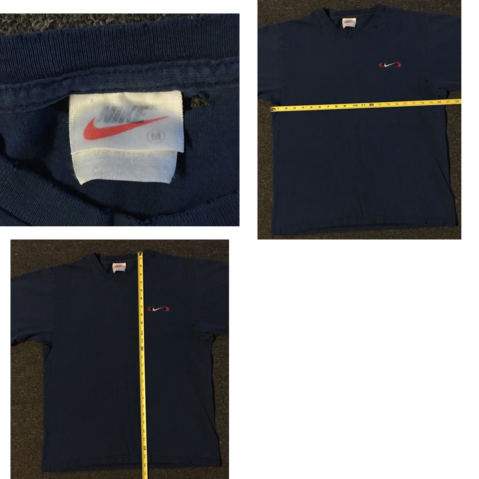 Nike Nike Shirt M USA Blue Swoosh Distressed 90s Thrashed Grunge Hip Hop Skate Vintage Vtg poster Size US M / EU 48-50 / 2 - 10 Thumbnail