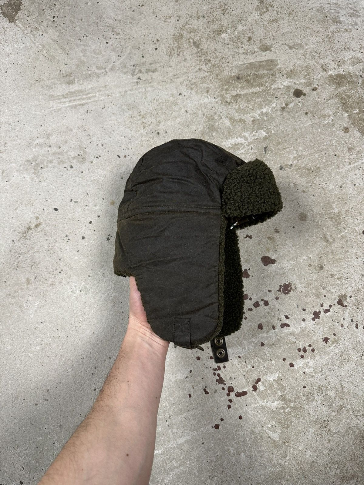 Barbour × Vintage Vintage Barbour Waxed Cotton Trapper Hat Ushanka Size ONE SIZE - 1 Thumbnail