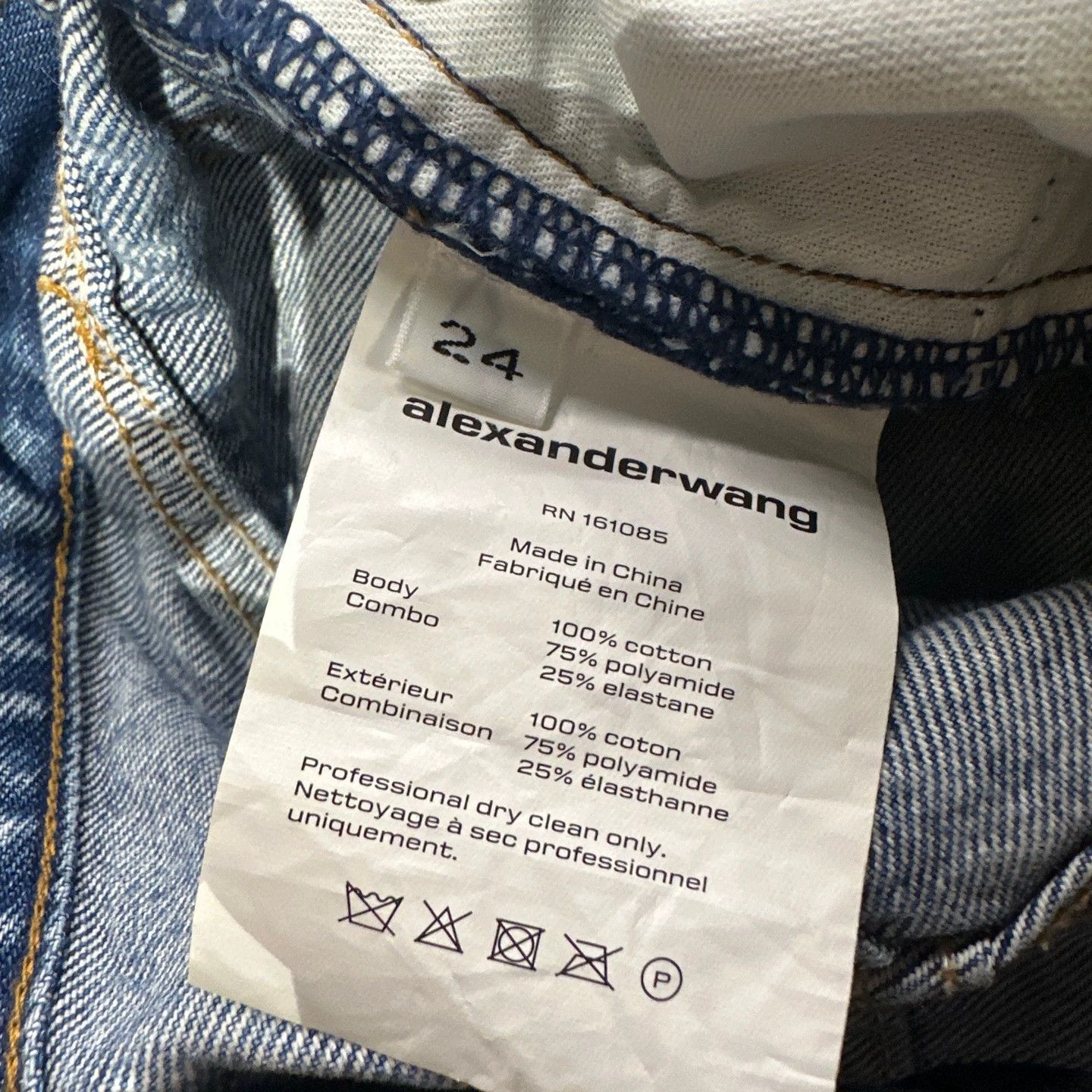 Alexander Wang Alexander Wang may396 CrystalLetter Jean 24 Cotton Size 24" / US 00 / IT 34 - 6 Thumbnail