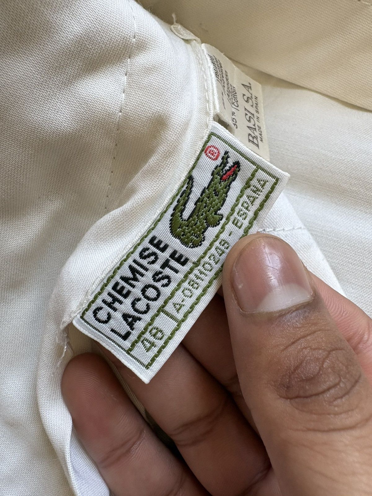 Lacoste Chemise Lacoste Vintage 80s 90s Ivory Tan Chinos Golf 36x31 Size US 36 / EU 52 - 5 Thumbnail