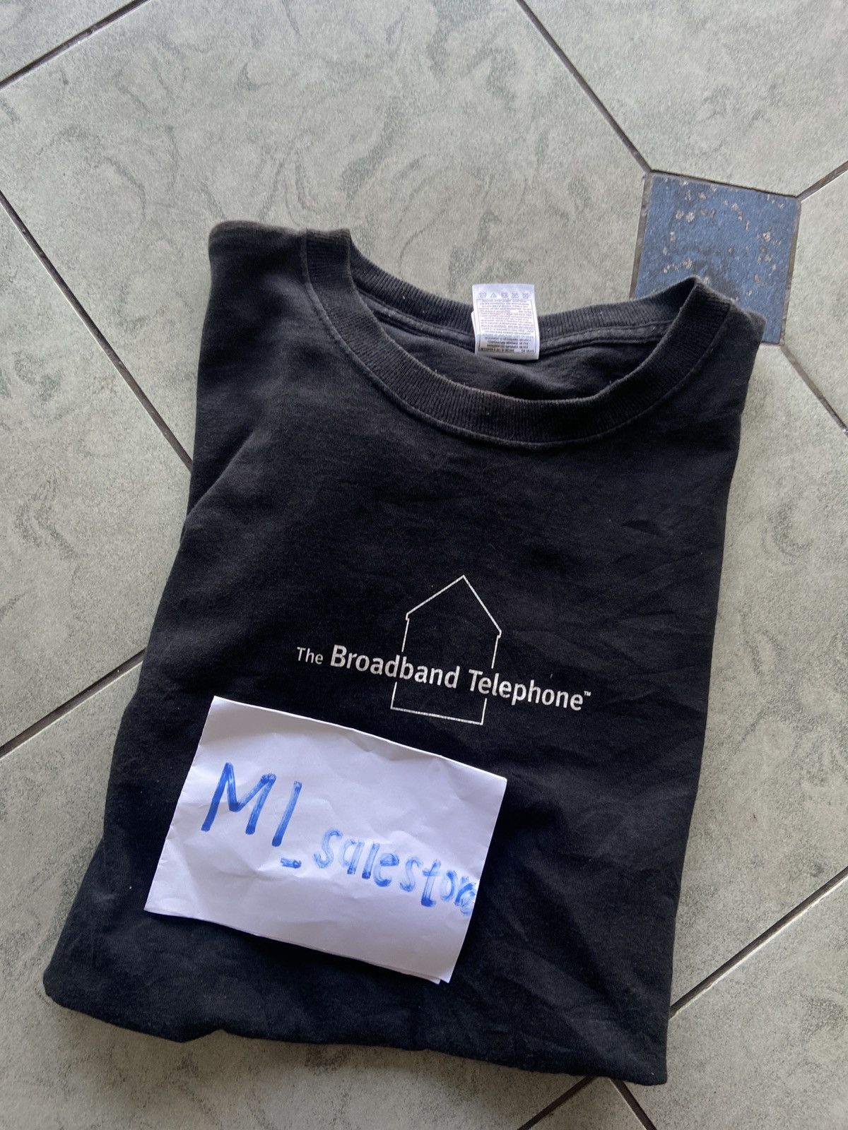 Vintage VINTAGE Y2K BLACK TEES (THE BROADBAND TELEPHONE ) Size US L / EU 52-54 / 3 - 1 Thumbnail