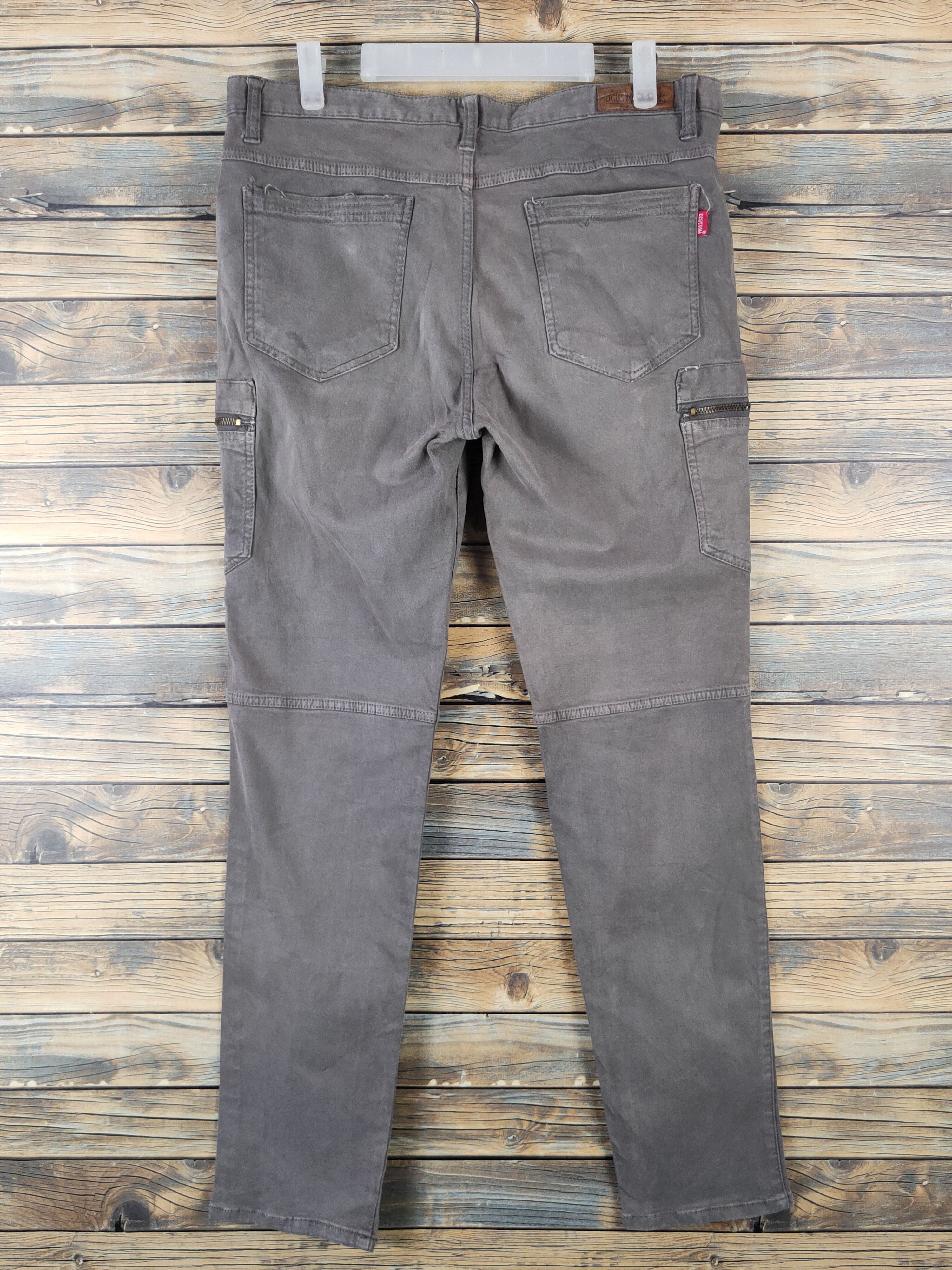 Japanese Brand DL Dcustom Dark Gray Faded Multipocket Cargo Pants #306 Size US 33 - 7 Thumbnail
