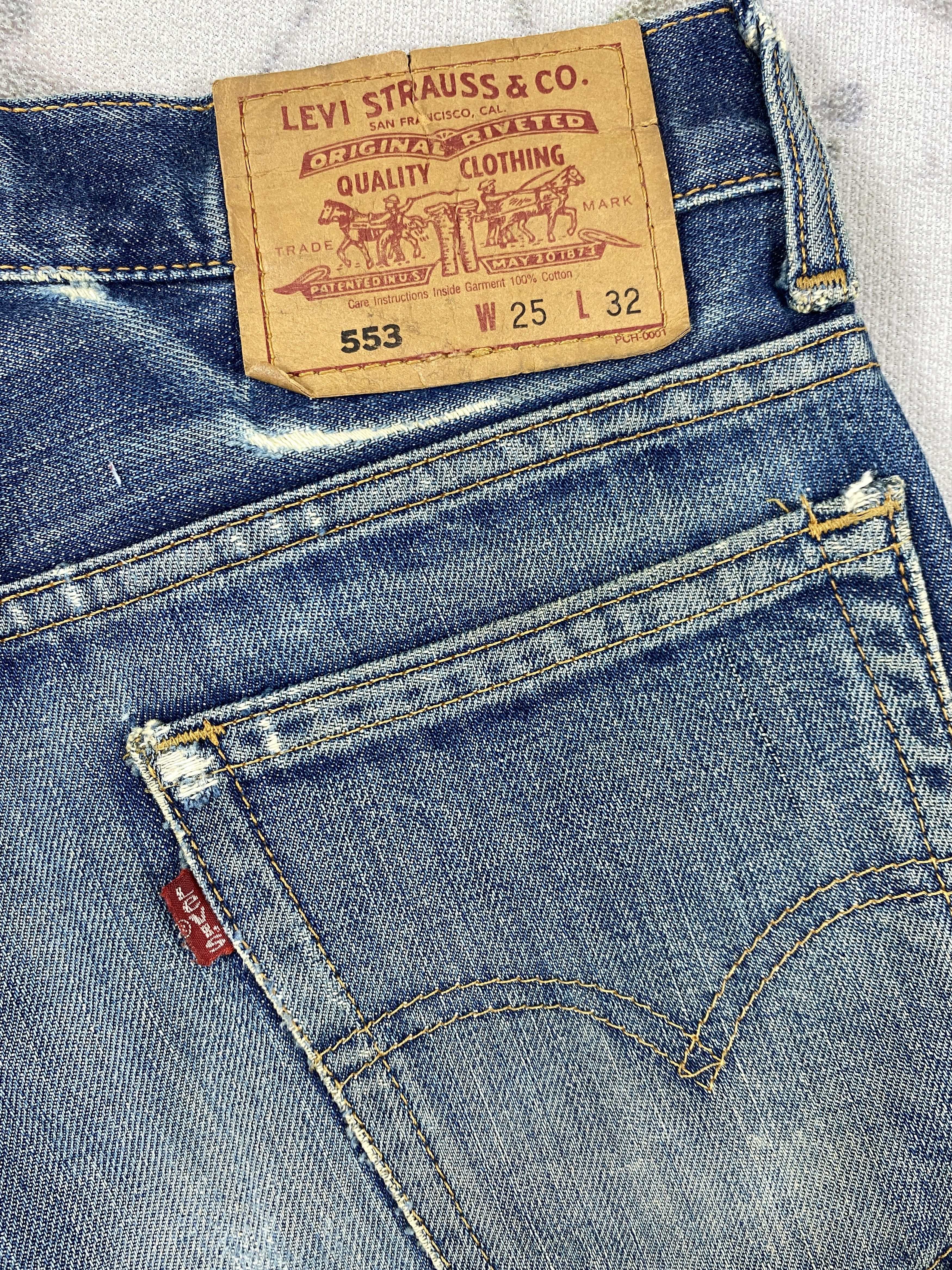 Levi's Distressed Blue Vintage Levi's 553 Flared Denim -SJ191 Size US 27 - 10 Thumbnail