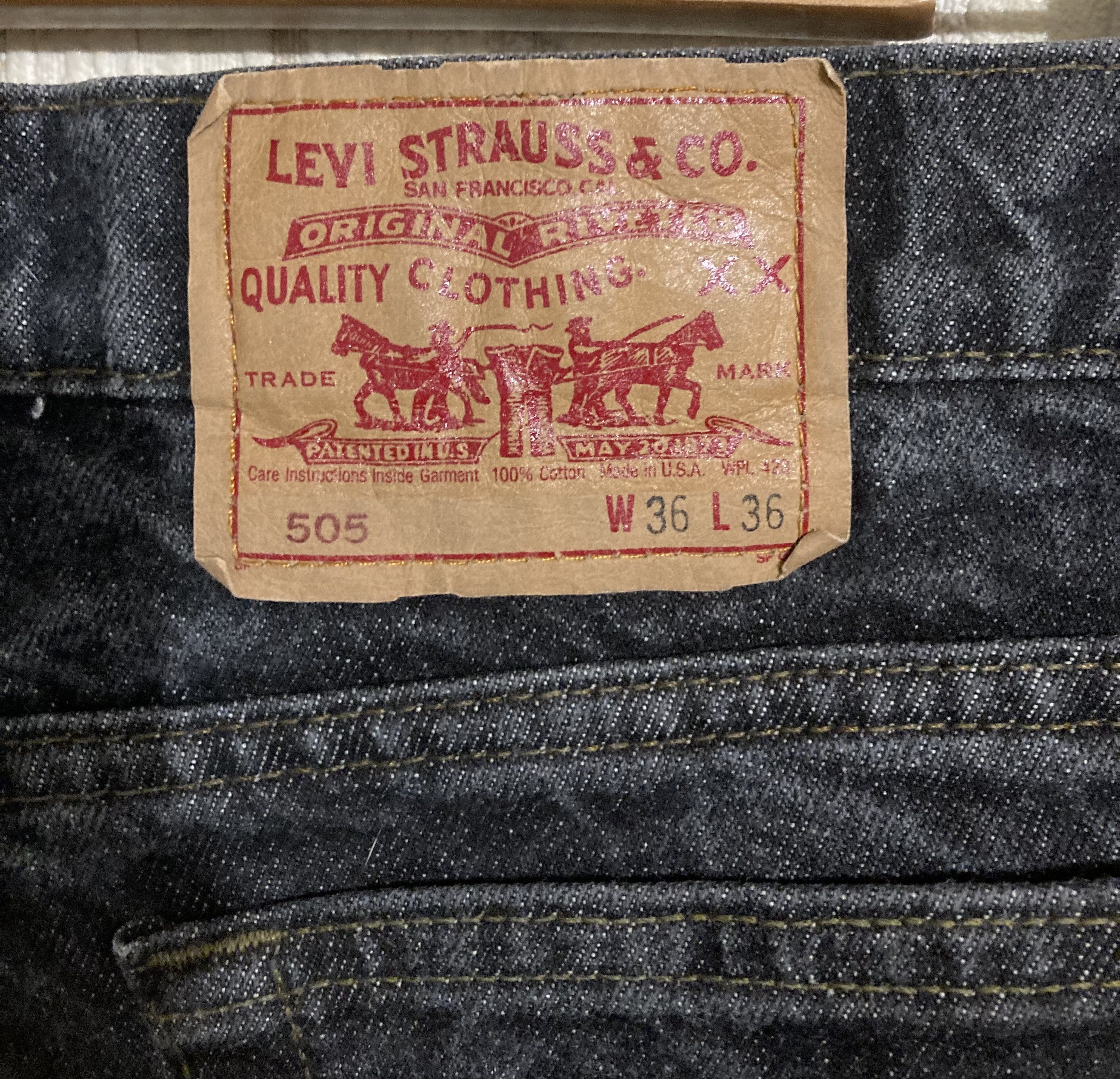 Levi's Vintage Clothing Levis 505 Dark Grey Denim 1994 year Made in USA. Size US 34 / EU 50 - 2 Thumbnail