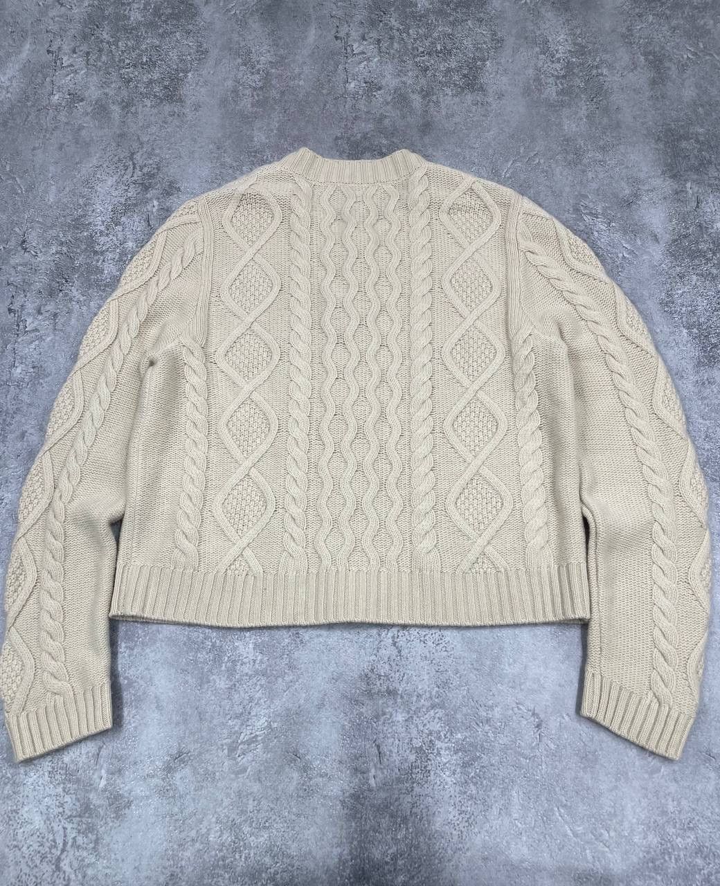 Max Mara Max Mara Weekend Women’s Cable Knit Cardigan Cream Sweater Size XL / US 12-14 / IT 48-50 - 6 Thumbnail