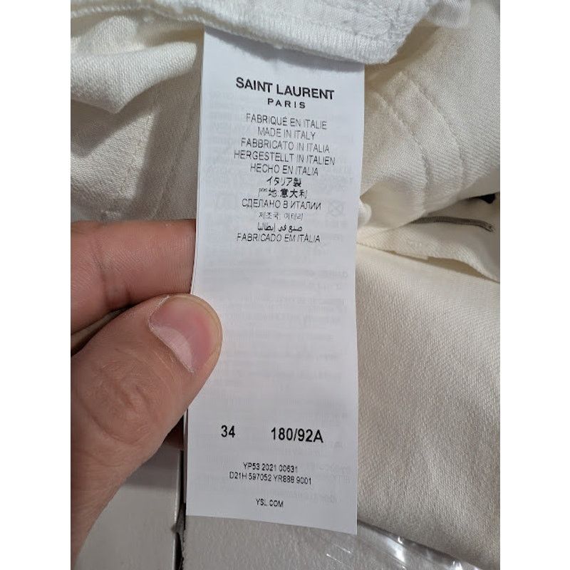 Saint Laurent Paris o1rshd1 Jeans in White Size US 34 / EU 50 - 18 Thumbnail