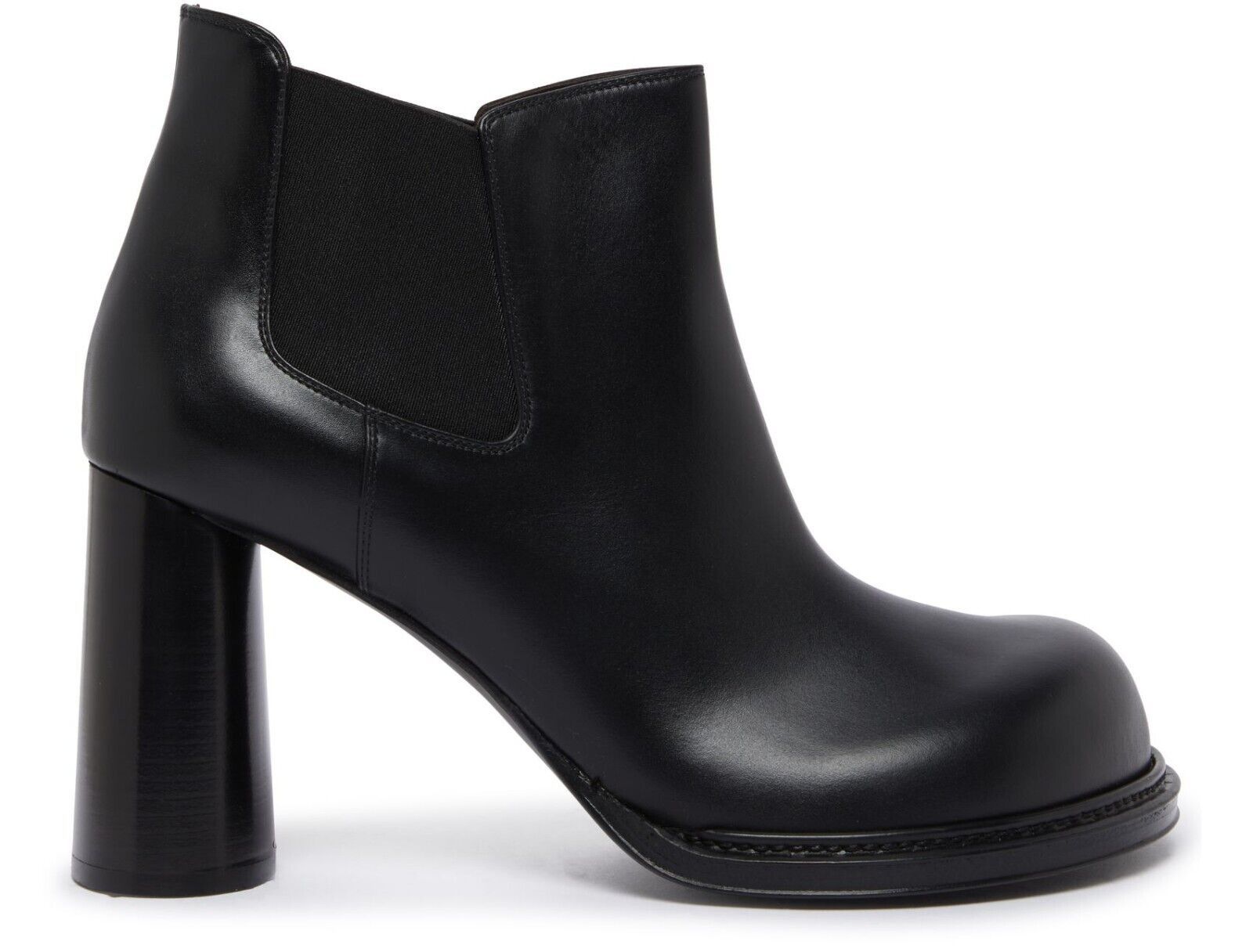 BOTTEGA VENETA Black Lthr Heeled Ankle Boots New/Auth