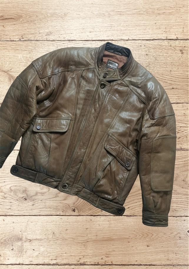 Vintage Brown lamb nappa leather jacket vintage 90s Size US M / EU 48-50 / 2 - 1 Thumbnail